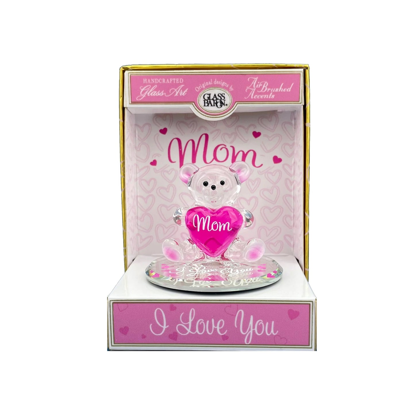 Keepsake Box Bear "Mom I Love You" by Glass Baron