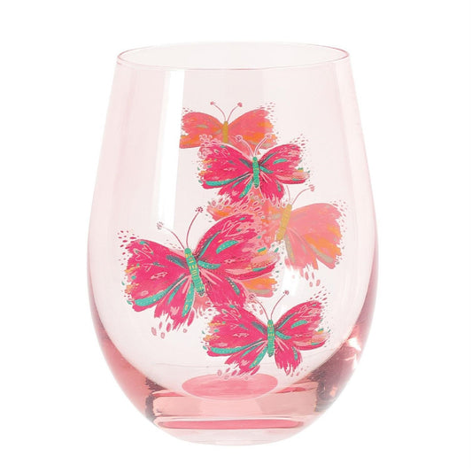 Butterfly Stemless Wine Glass Izzy and Oliver