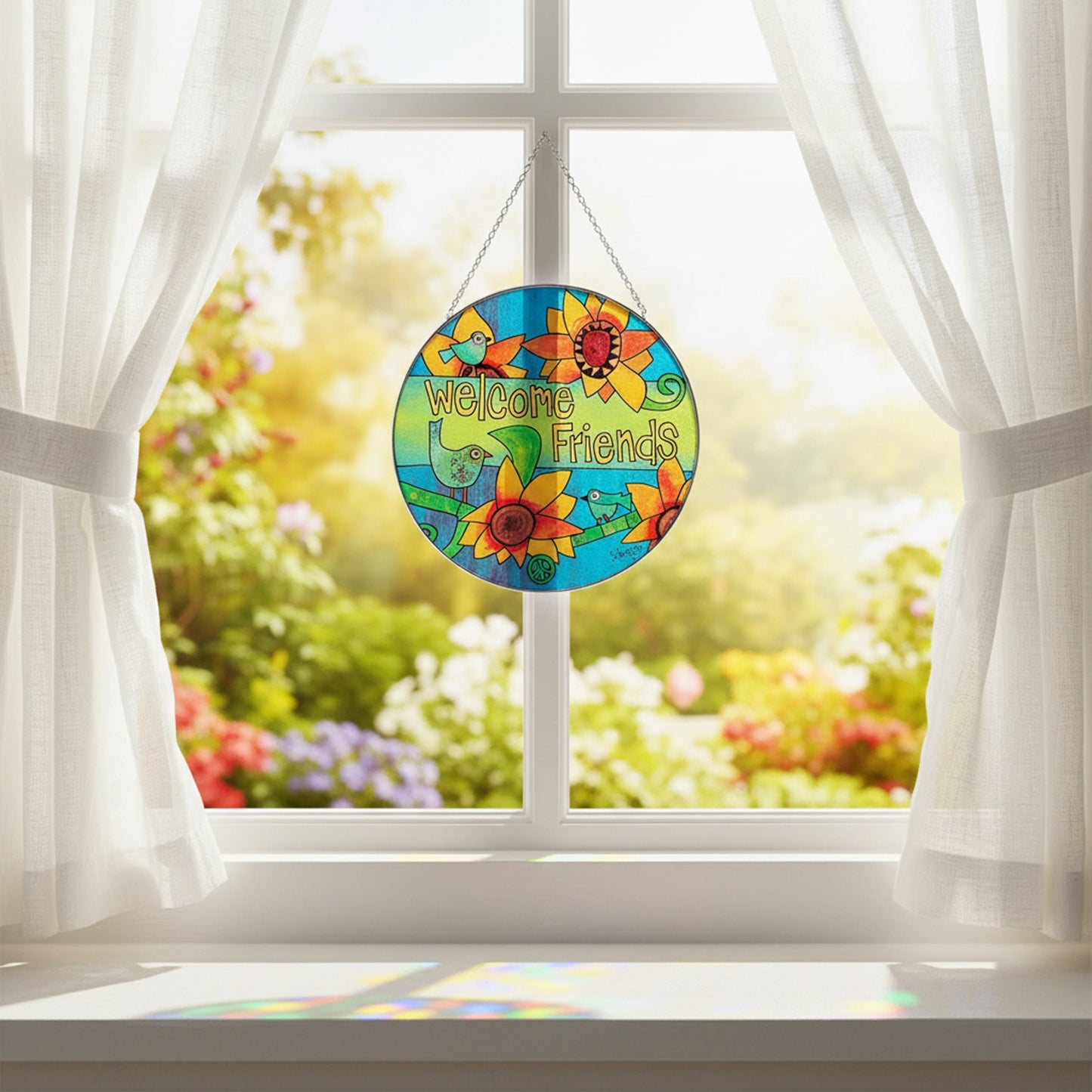 Welcome Friends Suncatcher Izzy and Oliver