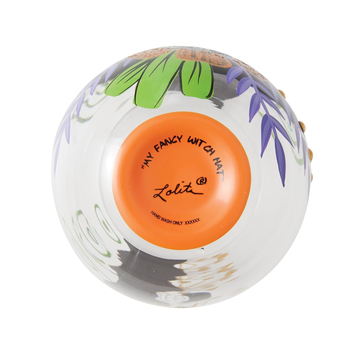 Lolita Halloween My Fancy Witch Hat Hand-Painted Stemless Wine Glass