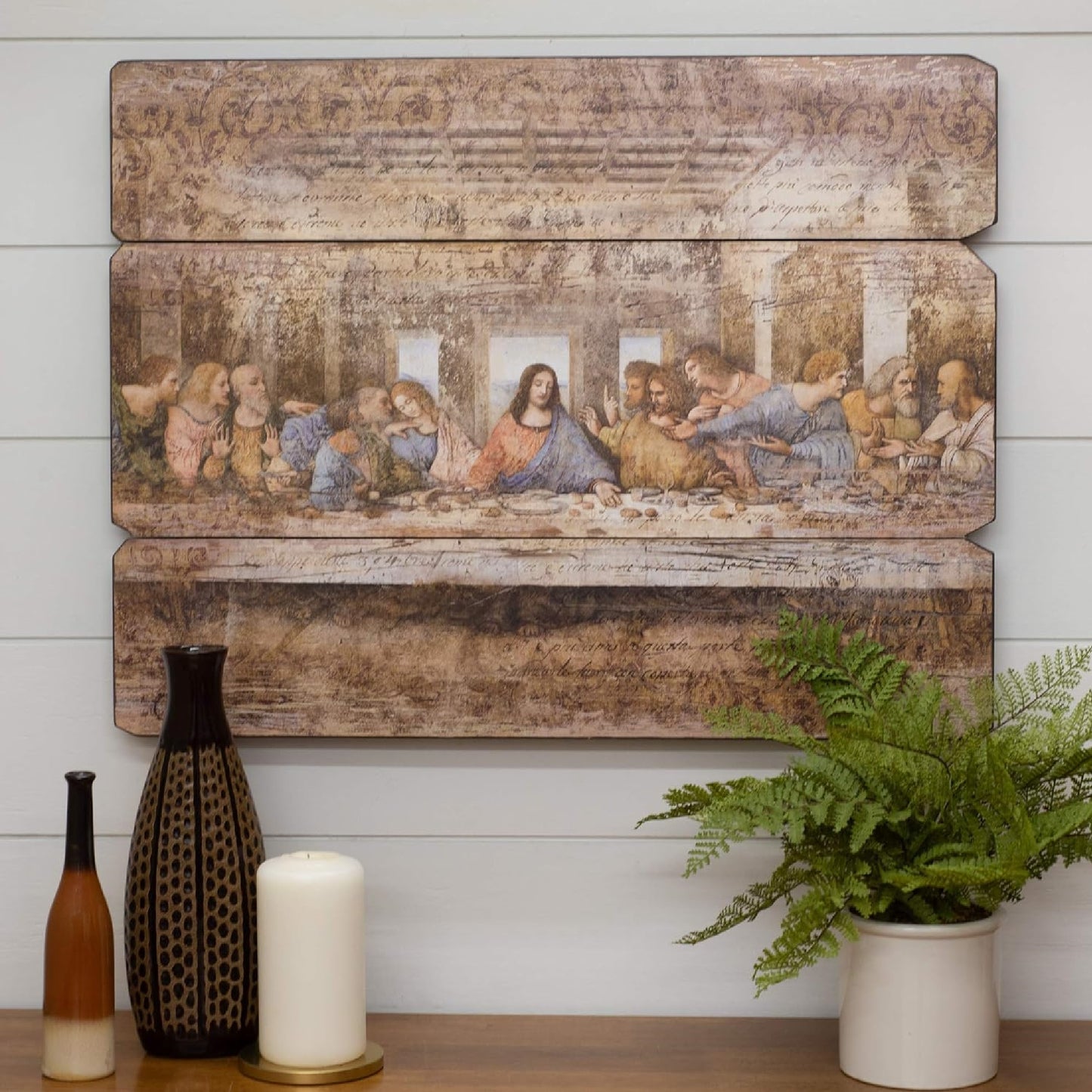 Josephs Studio Distressed The Last Supper Panel Wall Decor