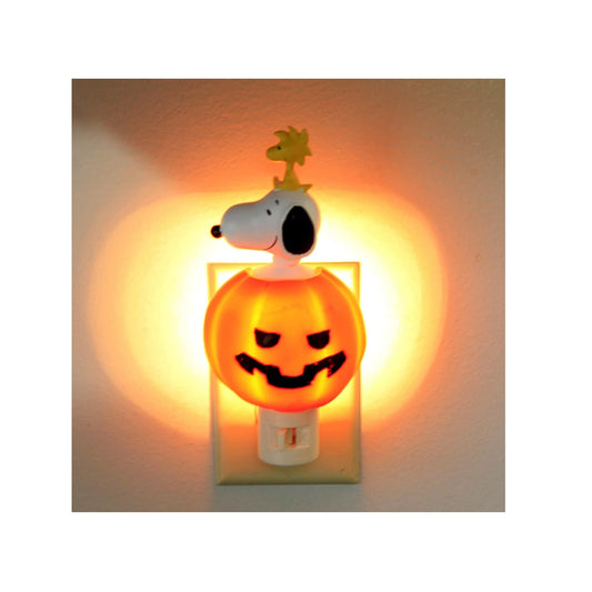 Roman Snoopy Woodstock Jack-O-Lantern Night Light Swivel Plug