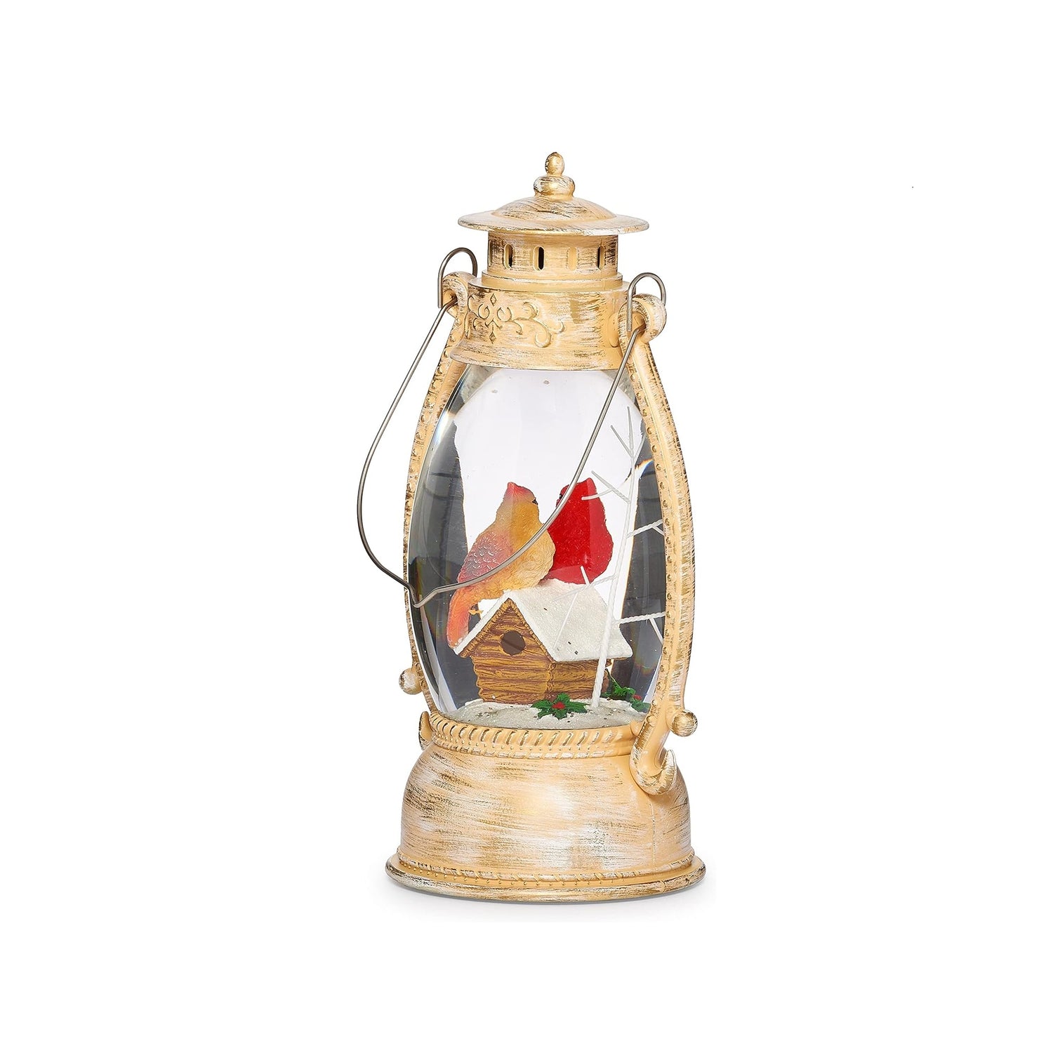 Roman Cardinal Birdhouse LED Swirl Birdhouse Lantern