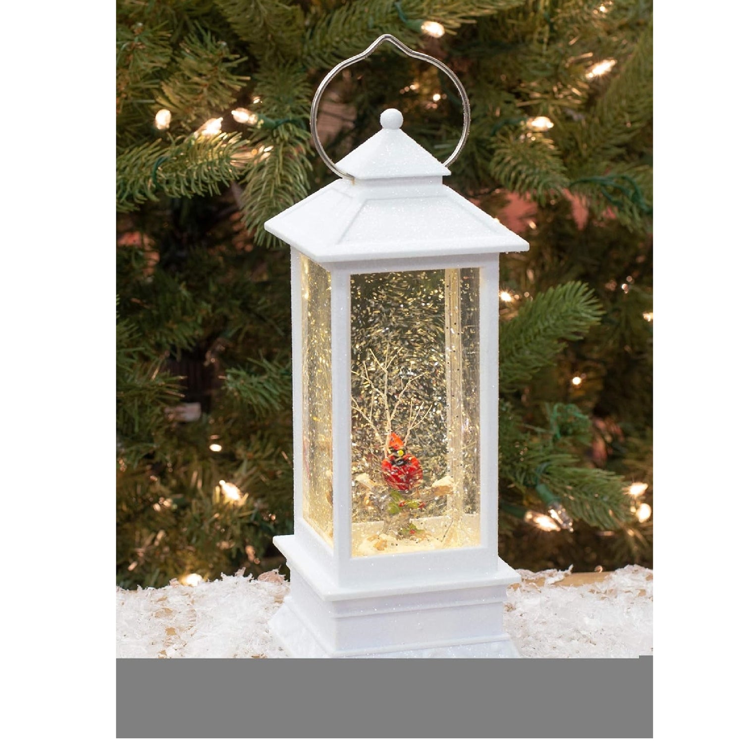 Roman White LED Lantern with Cardinal