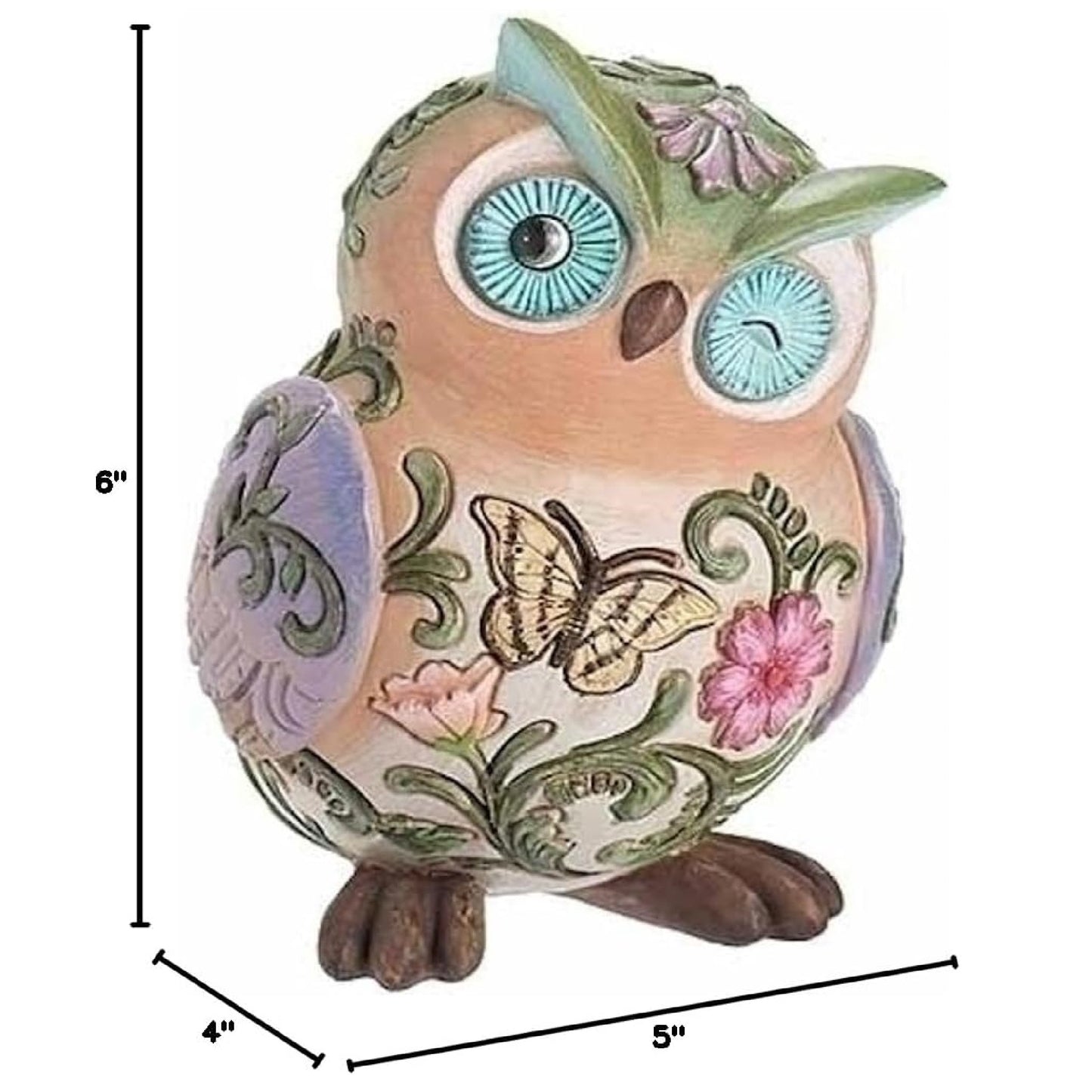 Figurine de hibou de créatures colorées romaines de 6 po de hauteur