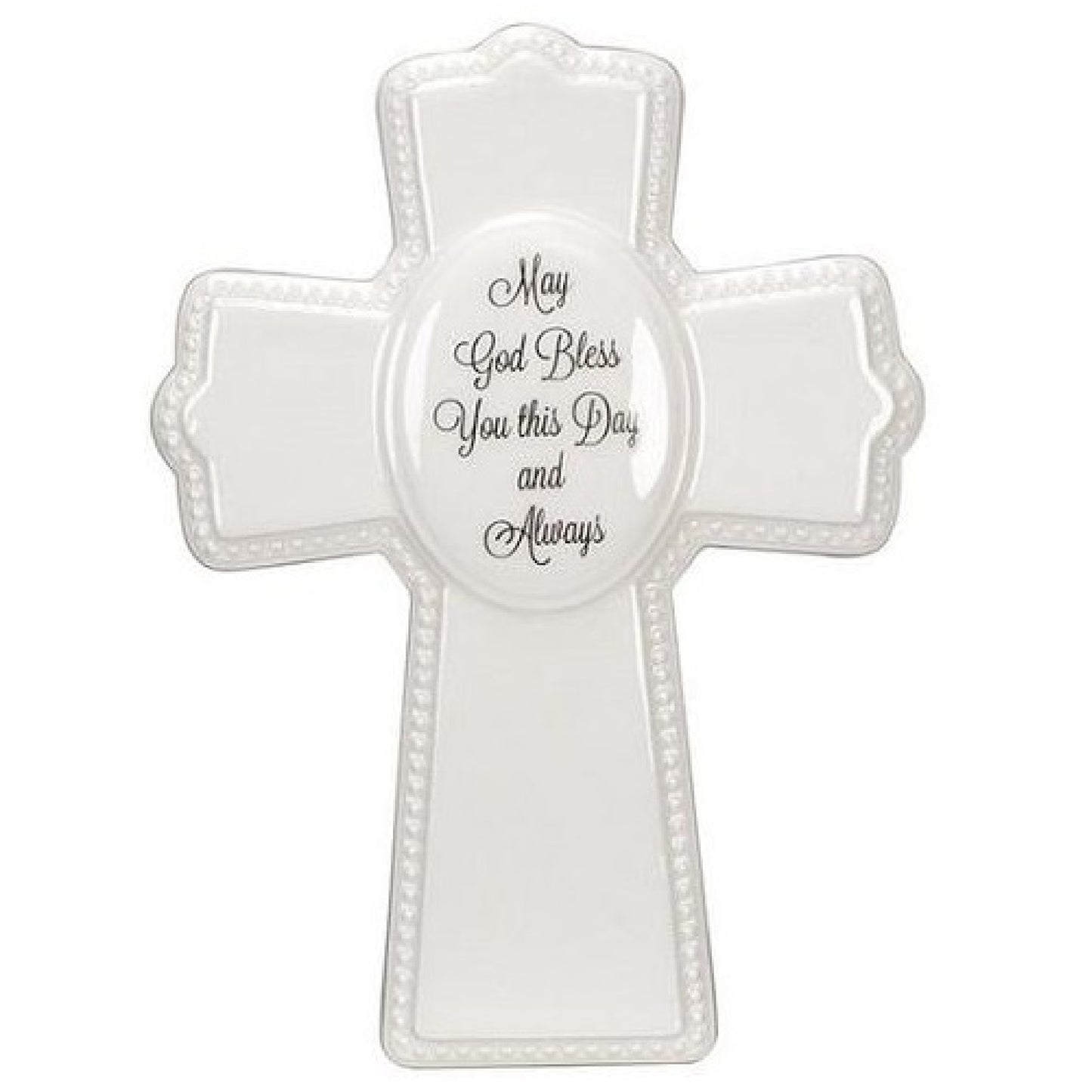 Malden May God Bless You Ceramic Cross For Shelf or Wall