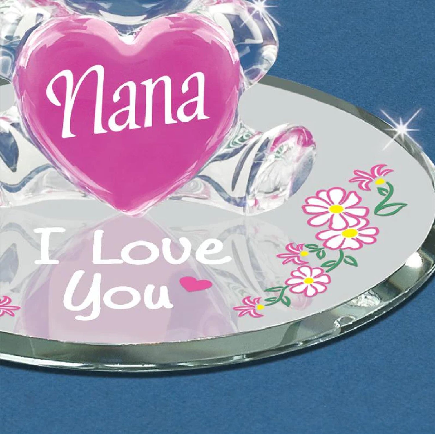 Glass Baron "Nana, I Love You" Bear Pink Figure