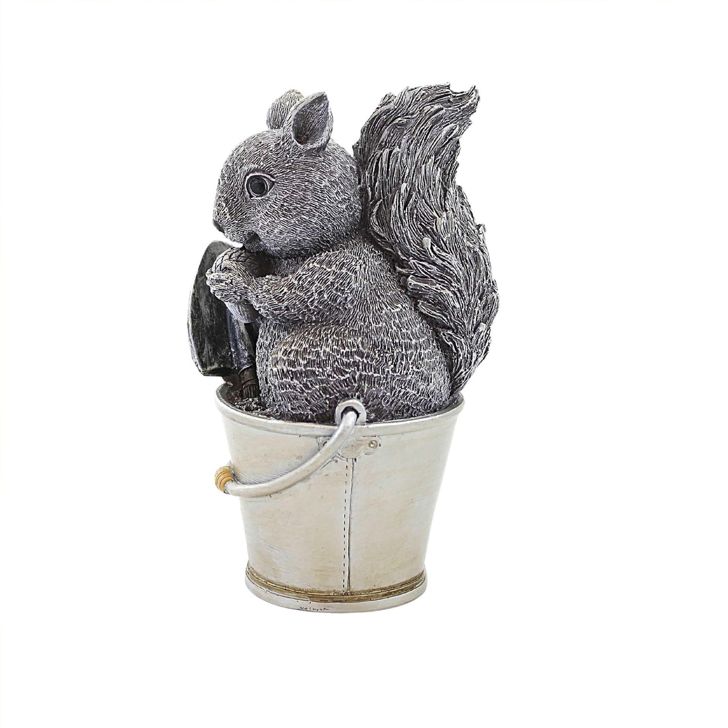 Pudgy Pals 9.25" H Squirrel in Bucket by Roman