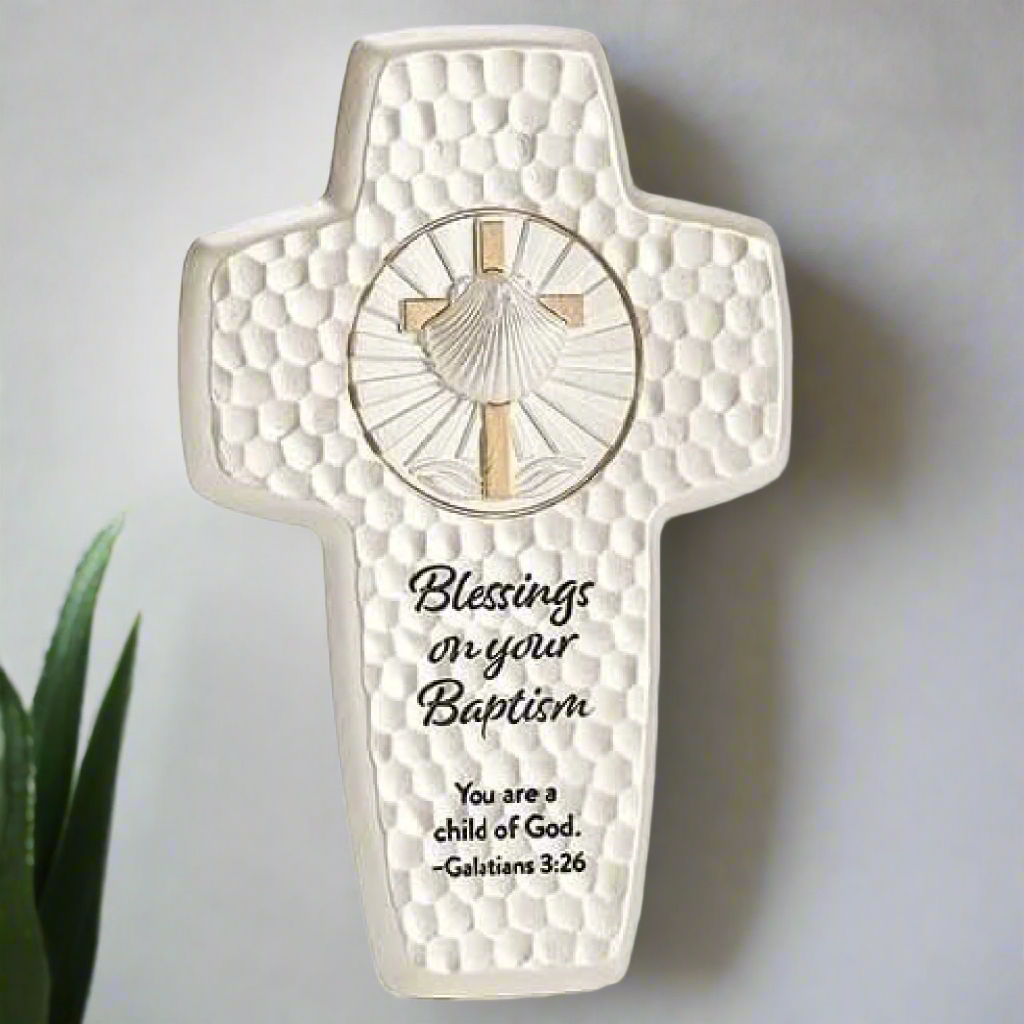 Roman Giftware Inc., Sacraments, Baptism &amp; Christening, 7.25" H BAPTISM WALL CROSS,Religious, Inspirational, Durable (1x4x7)