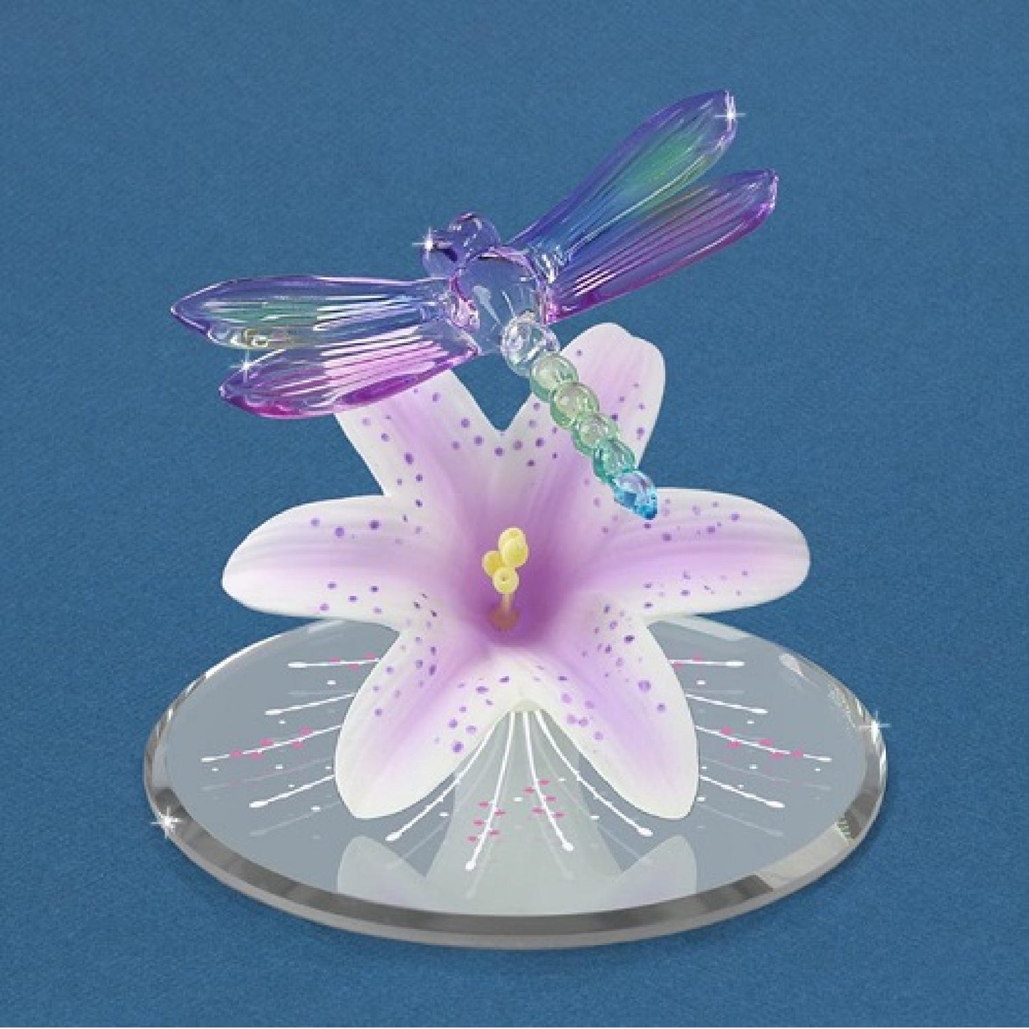 Glass Baron Dragonfly Lavender Lily