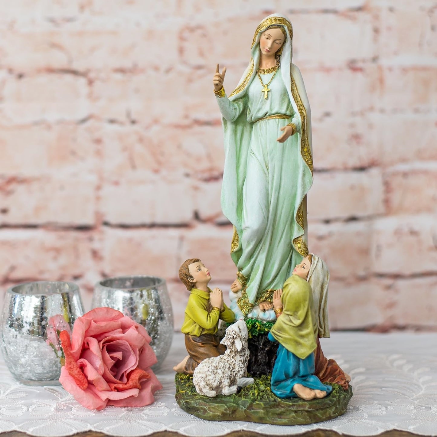 Our Lady of Fatima Figure, Renaissance Collection by Roman