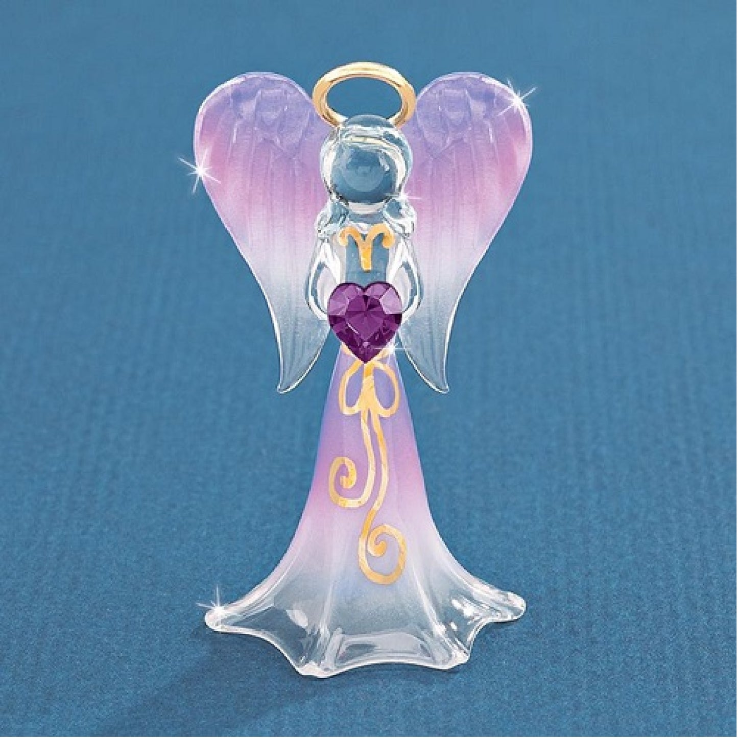 Glass Baron Lavender Angelique with Crystal Figure