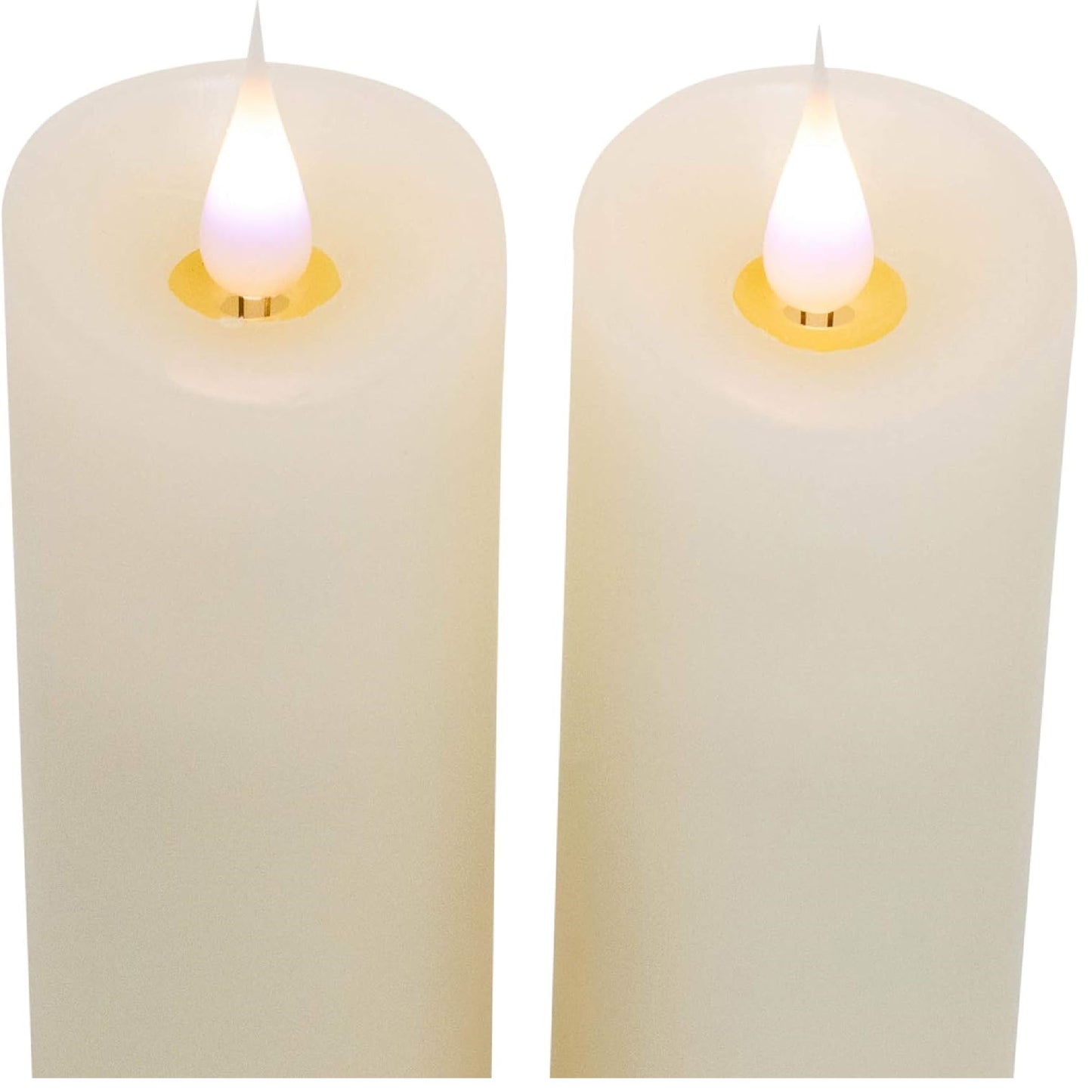 Roman Flameless LED Candle 4.5"H X 2"D 2 PC Ivory Votives Outdoor Pillar 3-D Motion