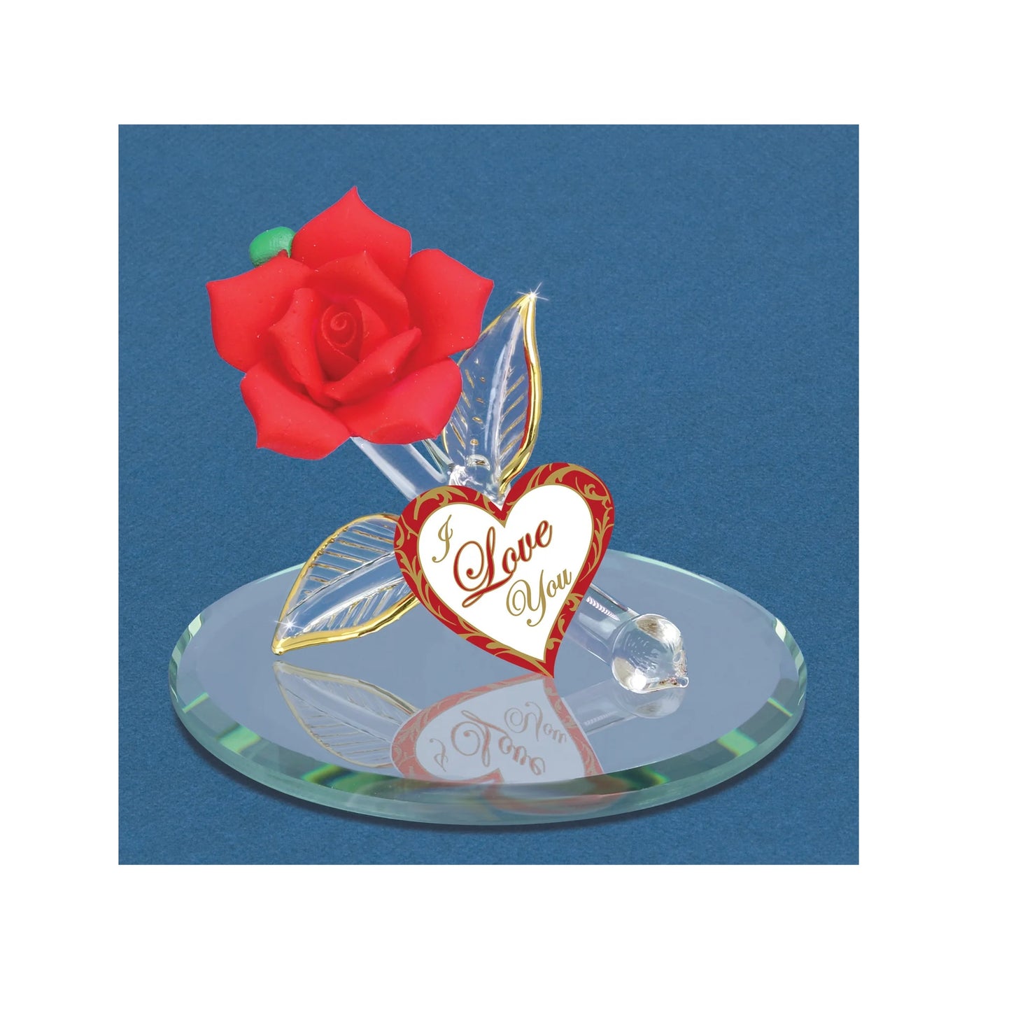 Glass Baron "i Love You" Red Rose