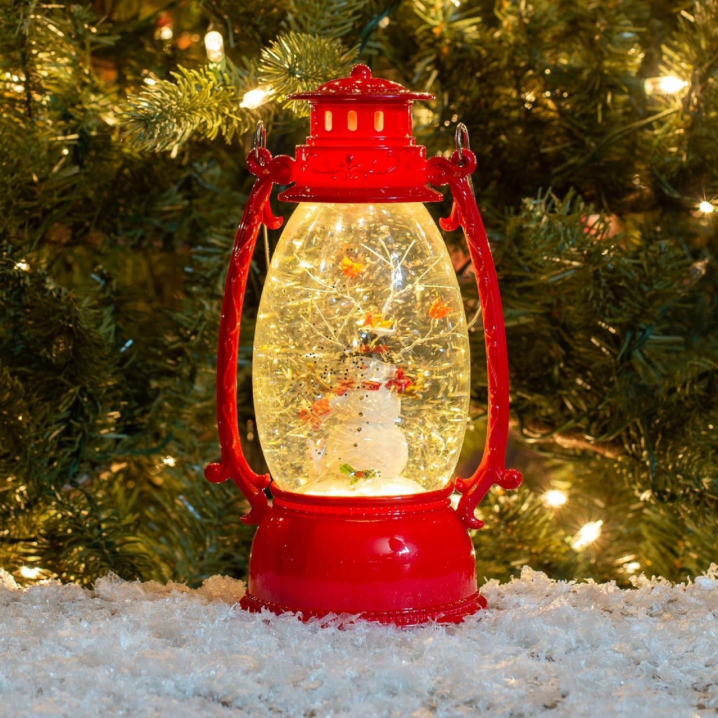 Roman Snowman Light-Up Confetti Lantern Snow Globe