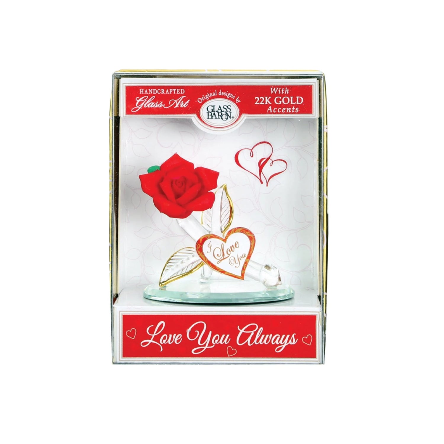 Keepsake Box Rose "I Love You" by Glass Baron