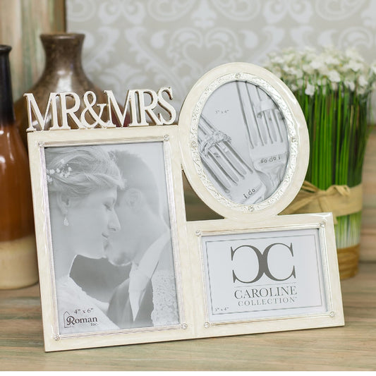 Roman 3-Photo MR & MRS Photo Frame Caroline Collection