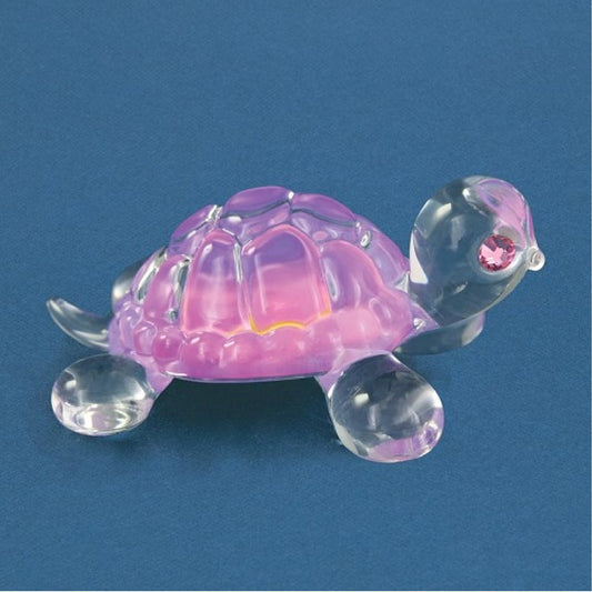 Glass Baron Turtle Figurine - Pink