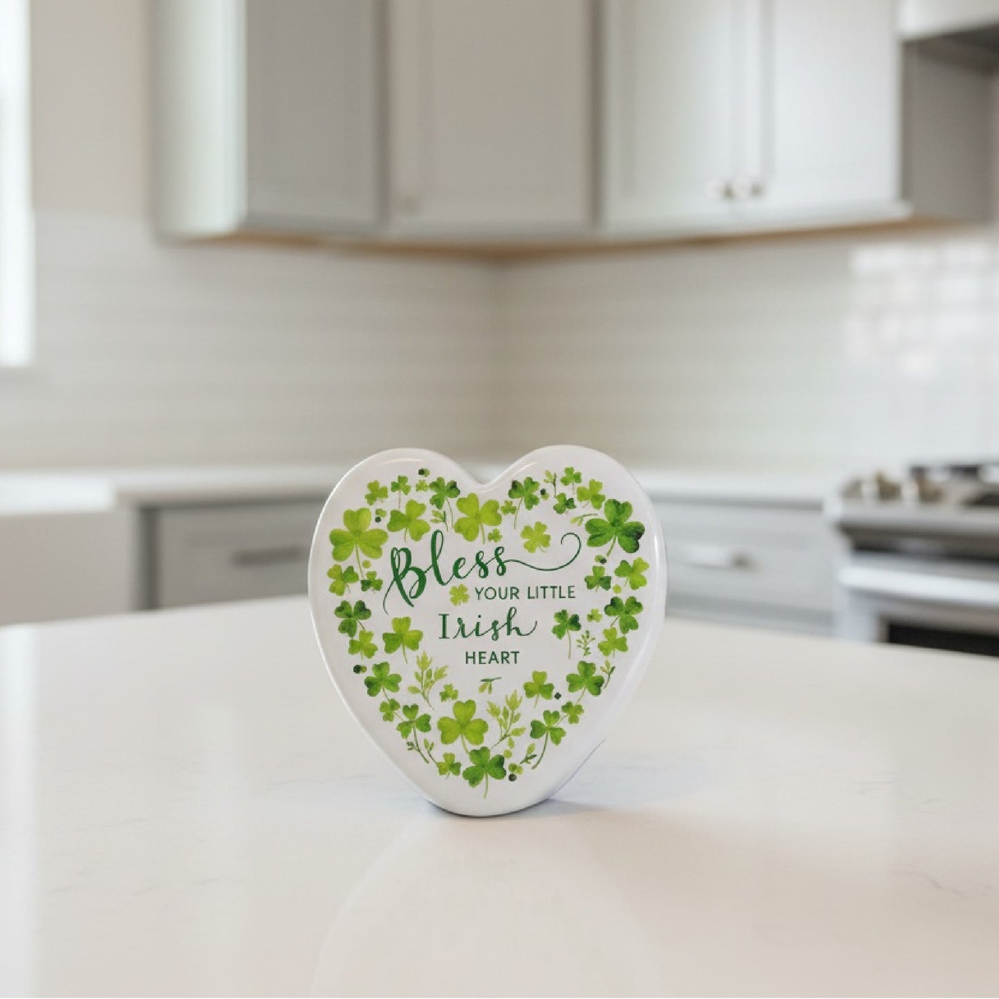 Irish Heart Keepsake Bless Shamrock by Roman