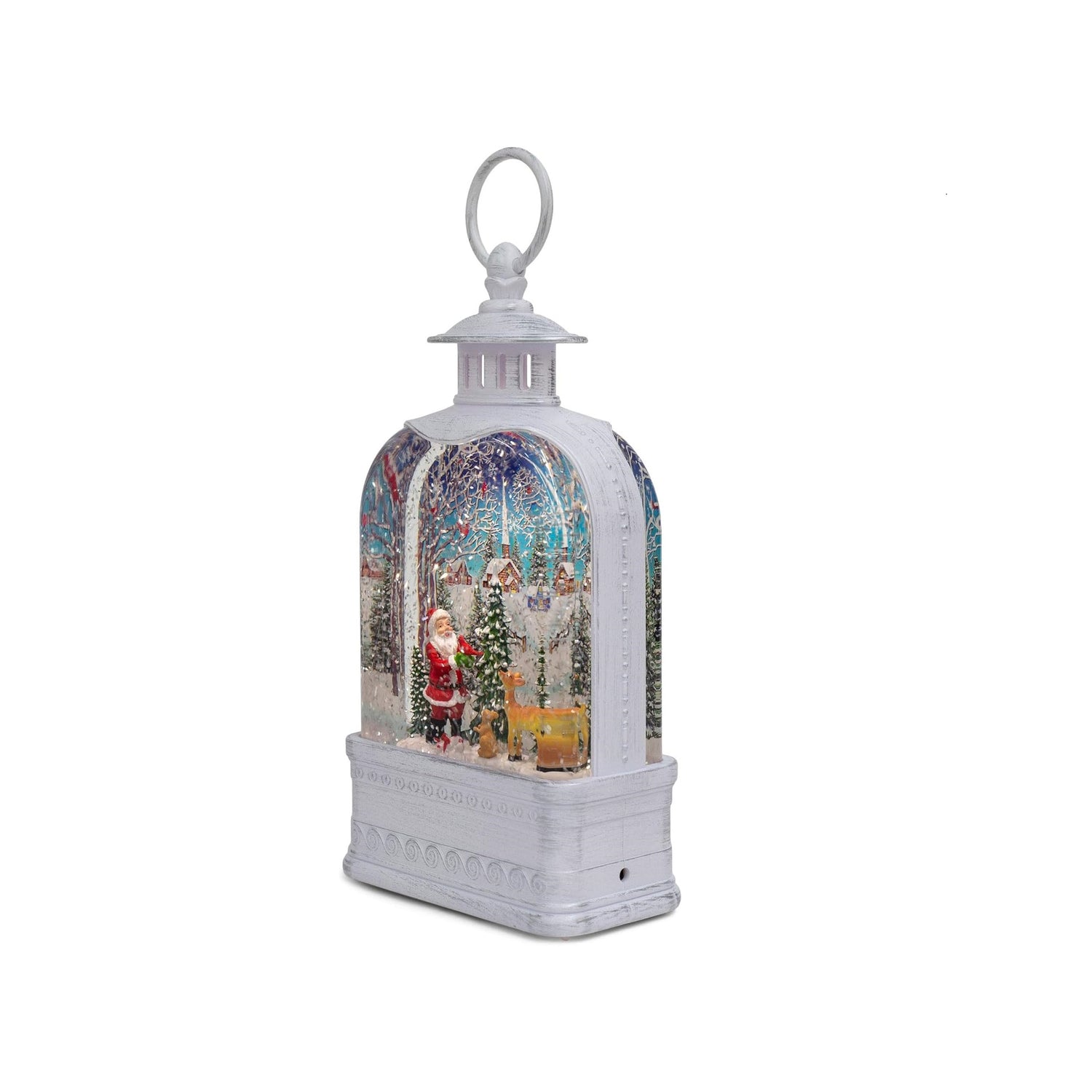 Roman Led Swirl Santa Lantern with Animals