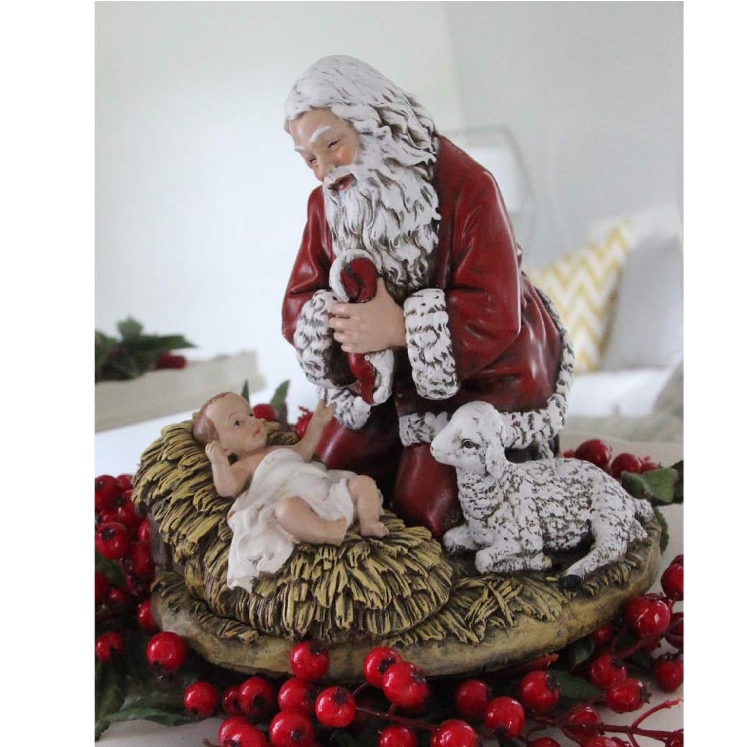 Joseph Studio Kneeling Santa With Christ Child Figurine