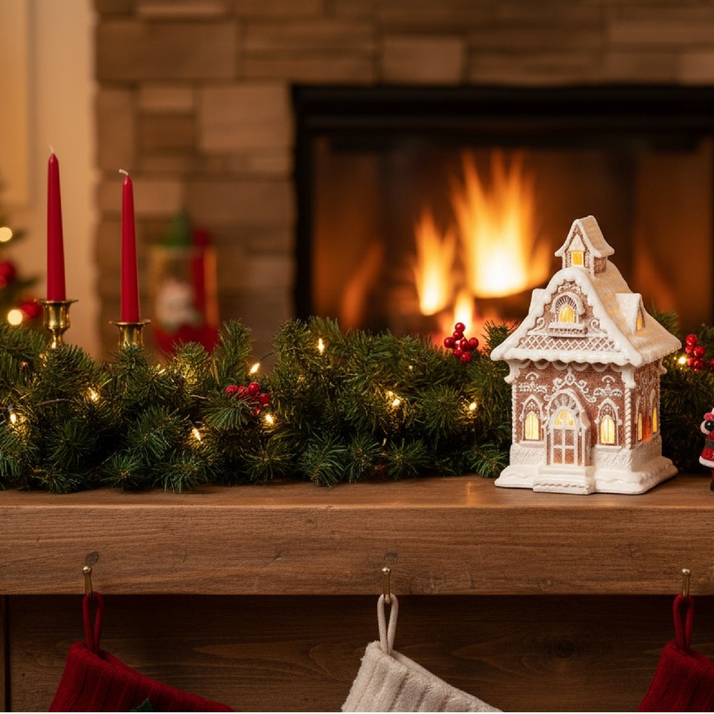 Roman Lighted Gingerbread House