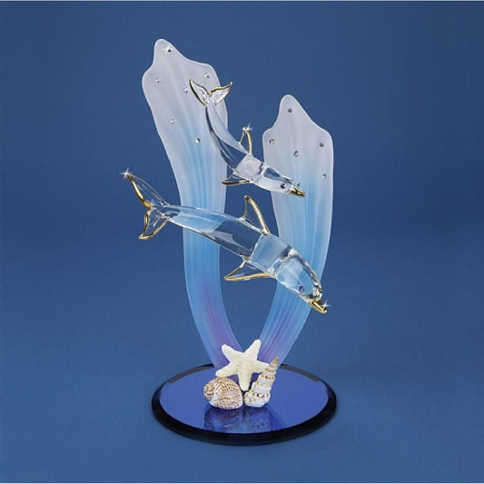 Glass Baron Dolphin & Baby Figure