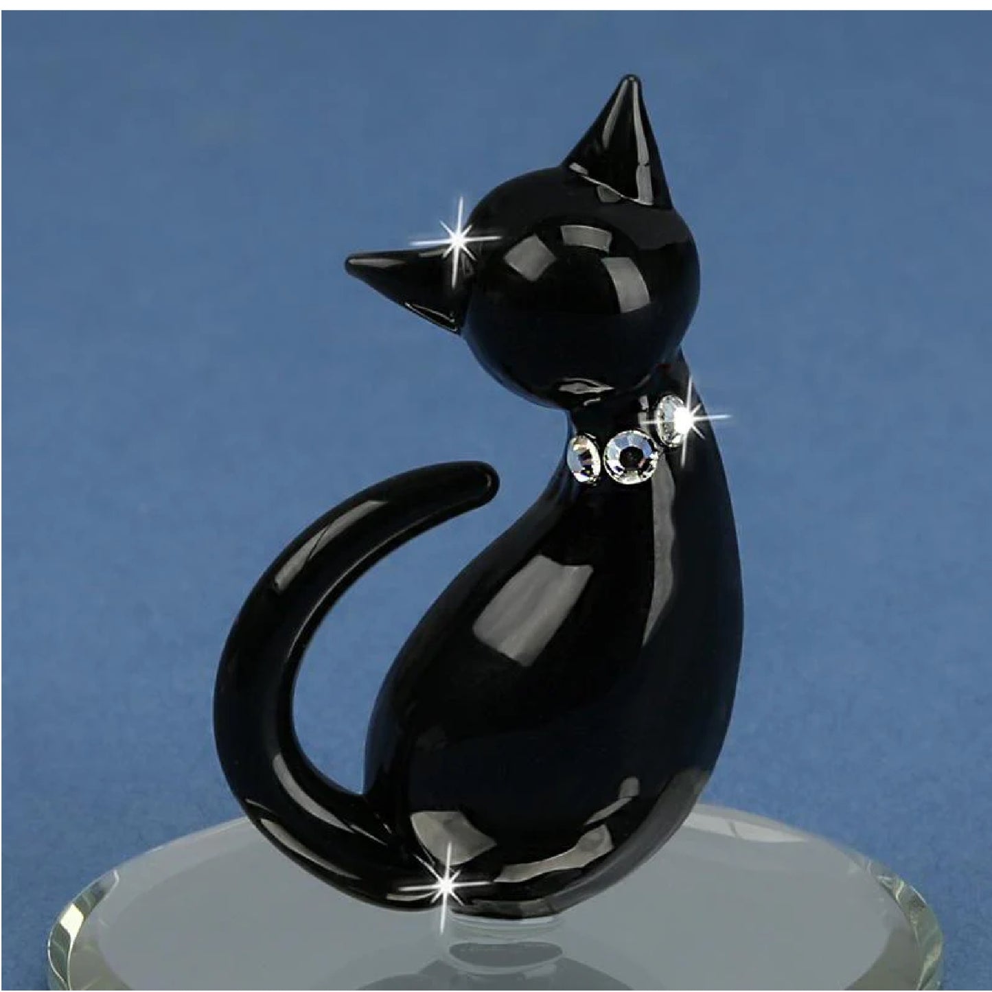 Glass Baron Black Cat Figurine