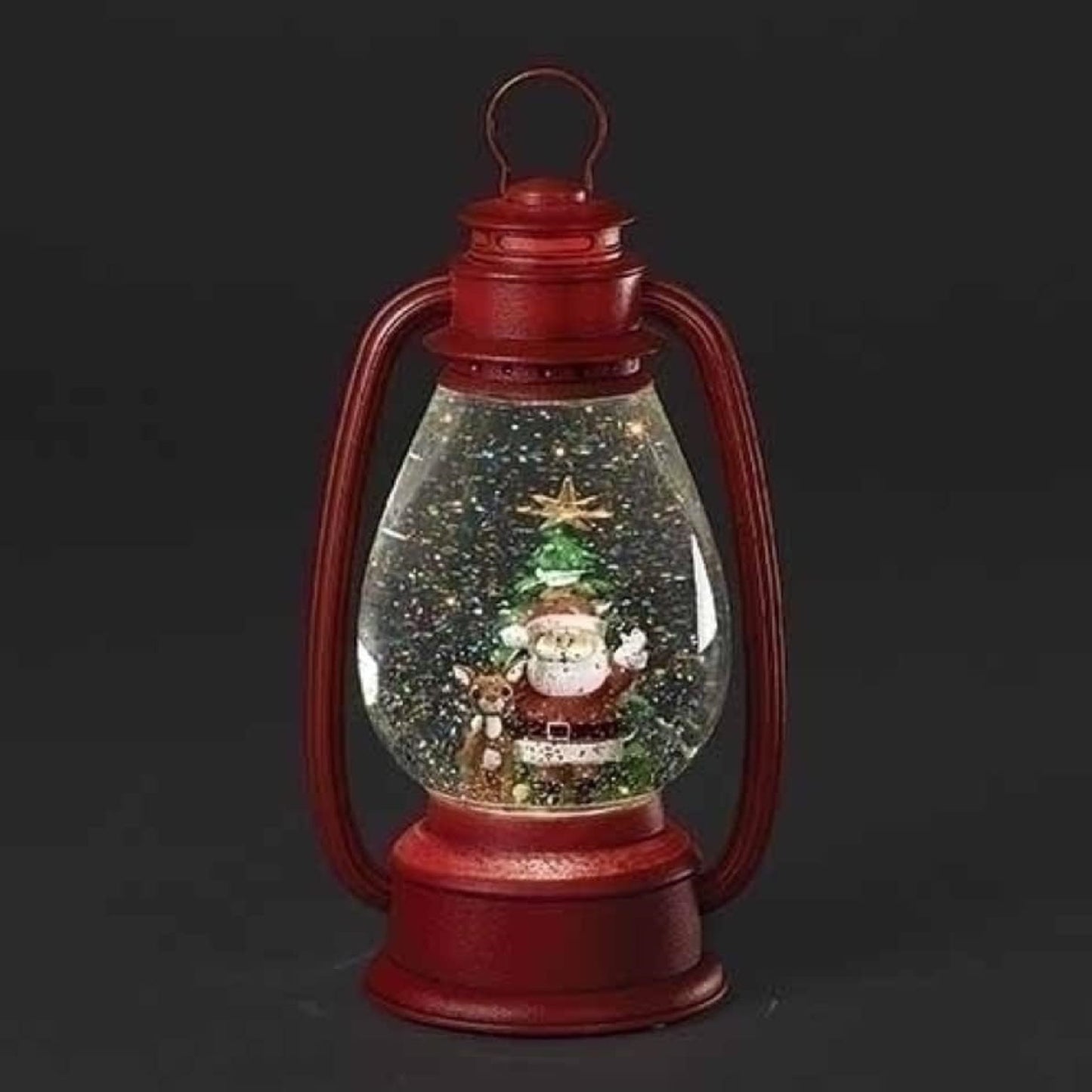 Rudolph With Santa LED Swirl Lantern Christmas by Roman