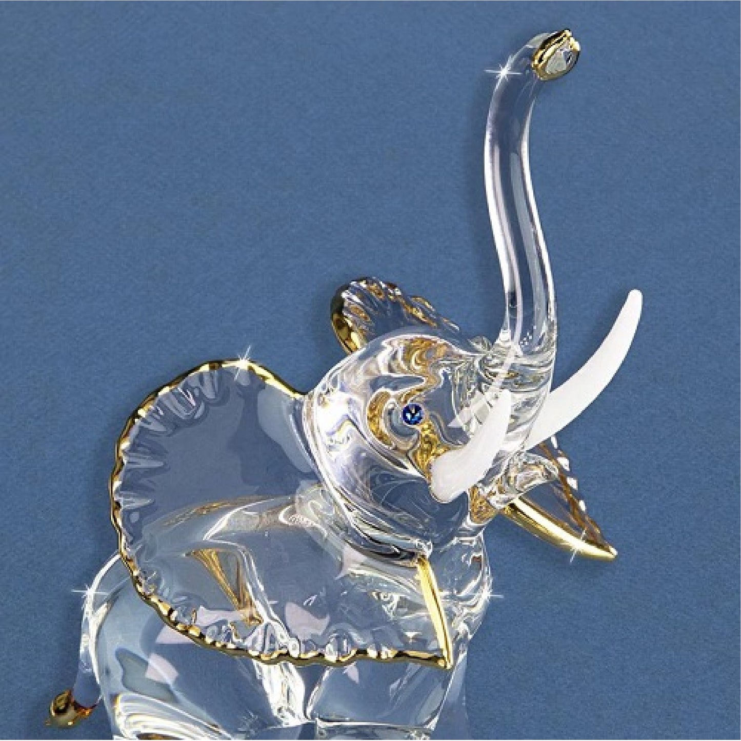 Glass Baron Elephant Tusk Up Figure