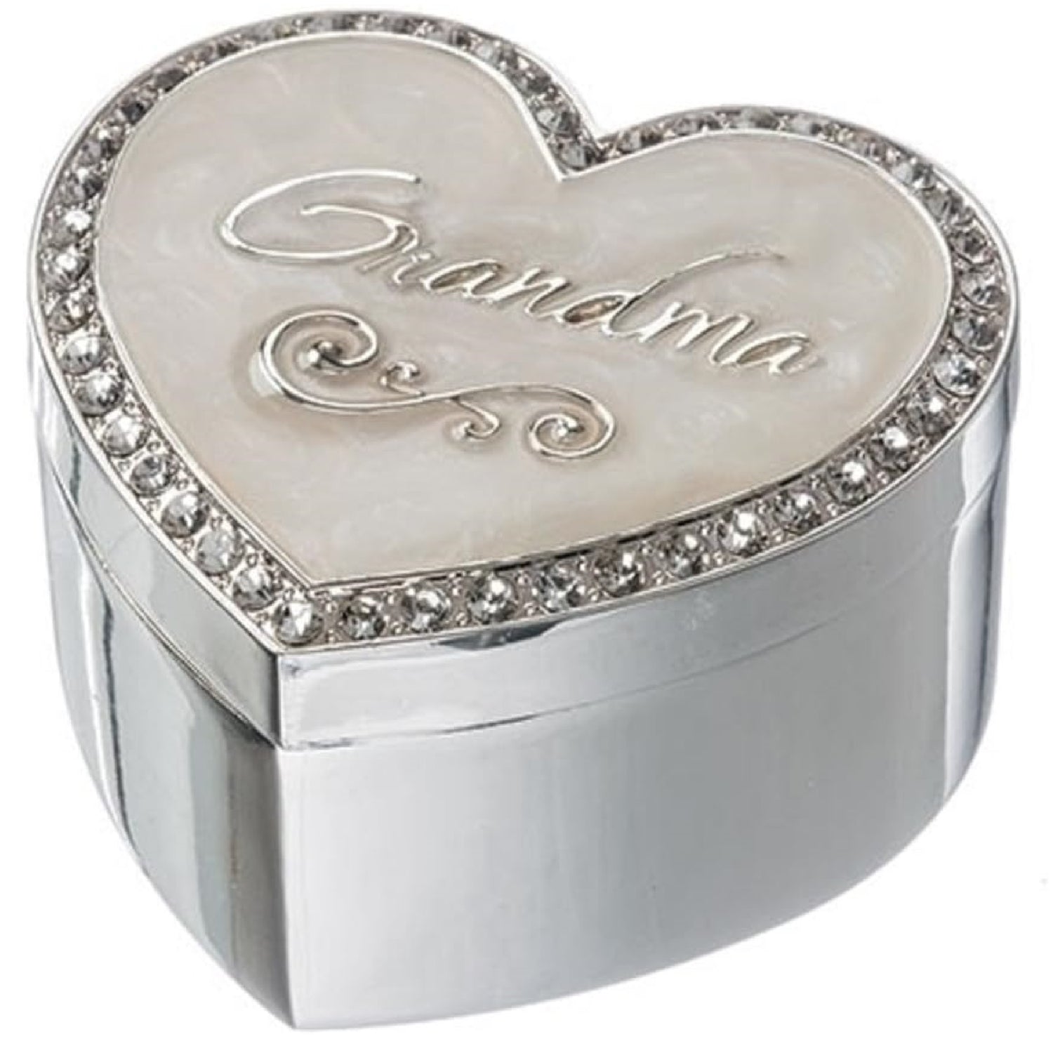 Caroline Collection Grandma Jeweled Heart Jewelry Trinket Keepsake Box