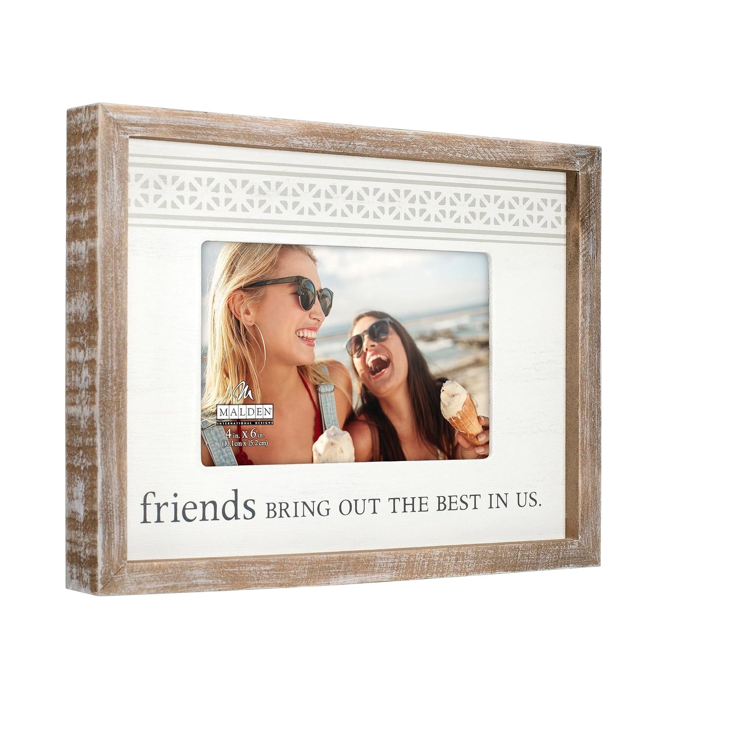 Malden "Friends Bring Out The Best In Us" Rustic Border Photo Frame