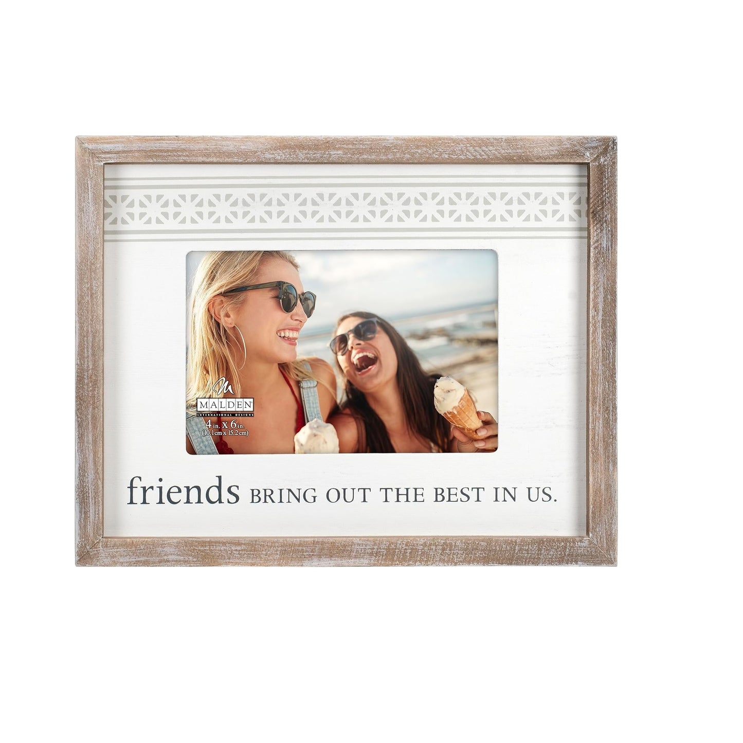 Malden "Friends Bring Out The Best In Us" Rustic Border Photo Frame