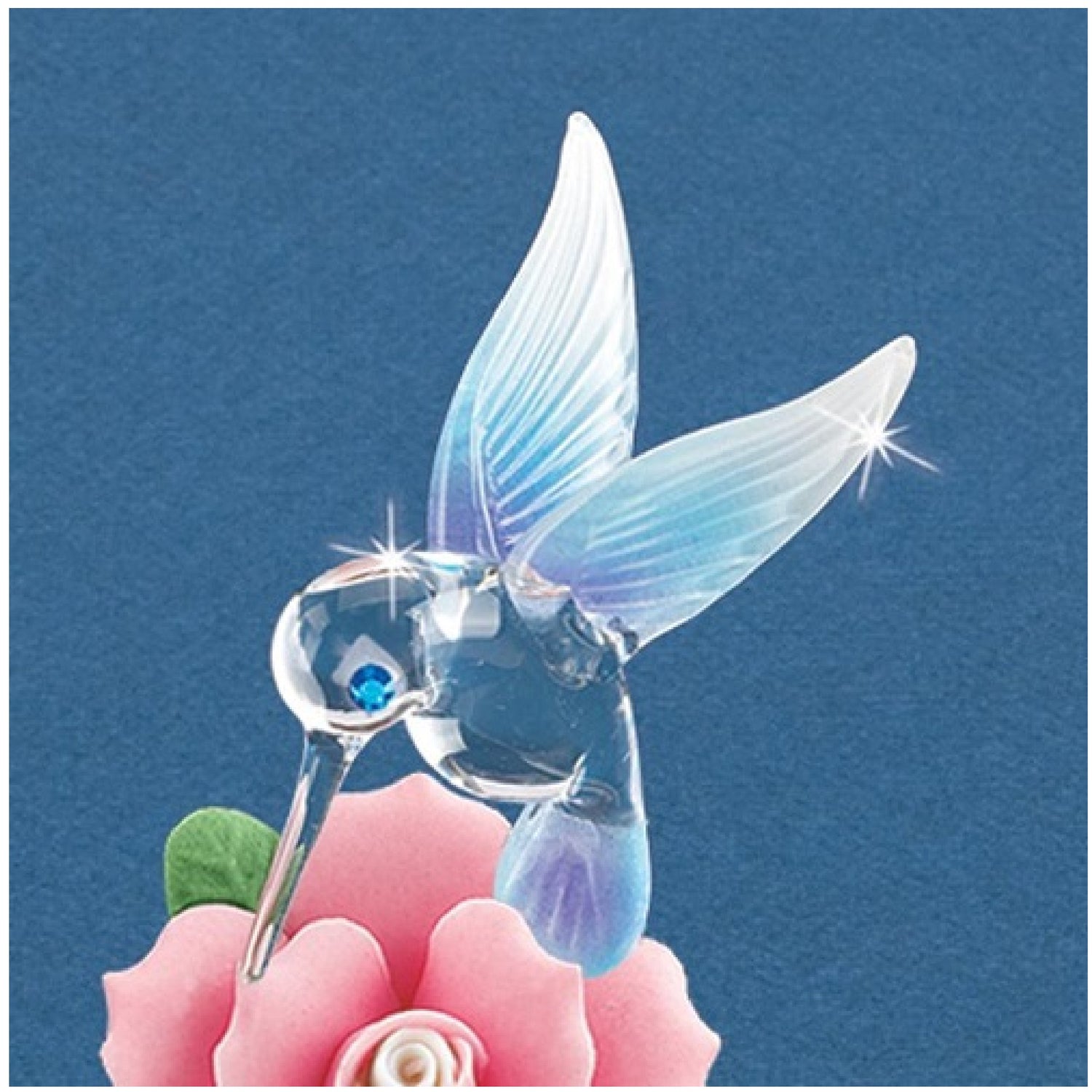 Glass Baron Hummingbird, "I Love You Mom" Figurine