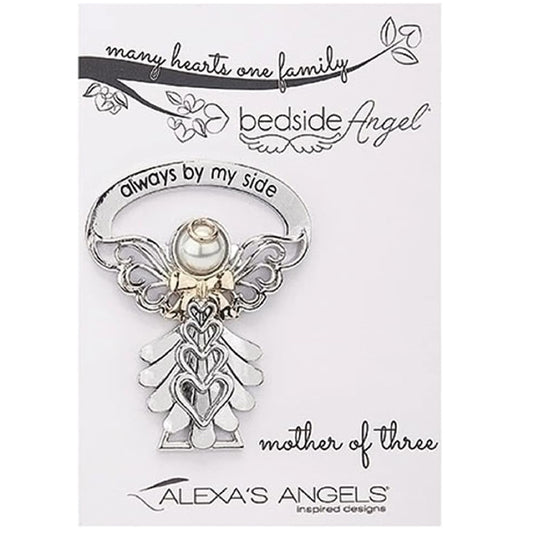 Roman 223602 Many Hearts Mother of Three Bedside Angel, Carded, 2.5-inch Height, Zinc Alloy