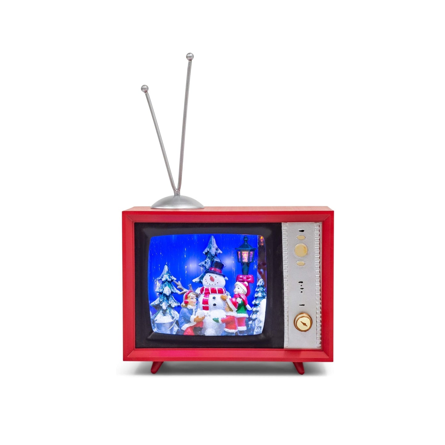 TV LED rouge romaine pour enfants avec boîte à musique bonhomme de neige