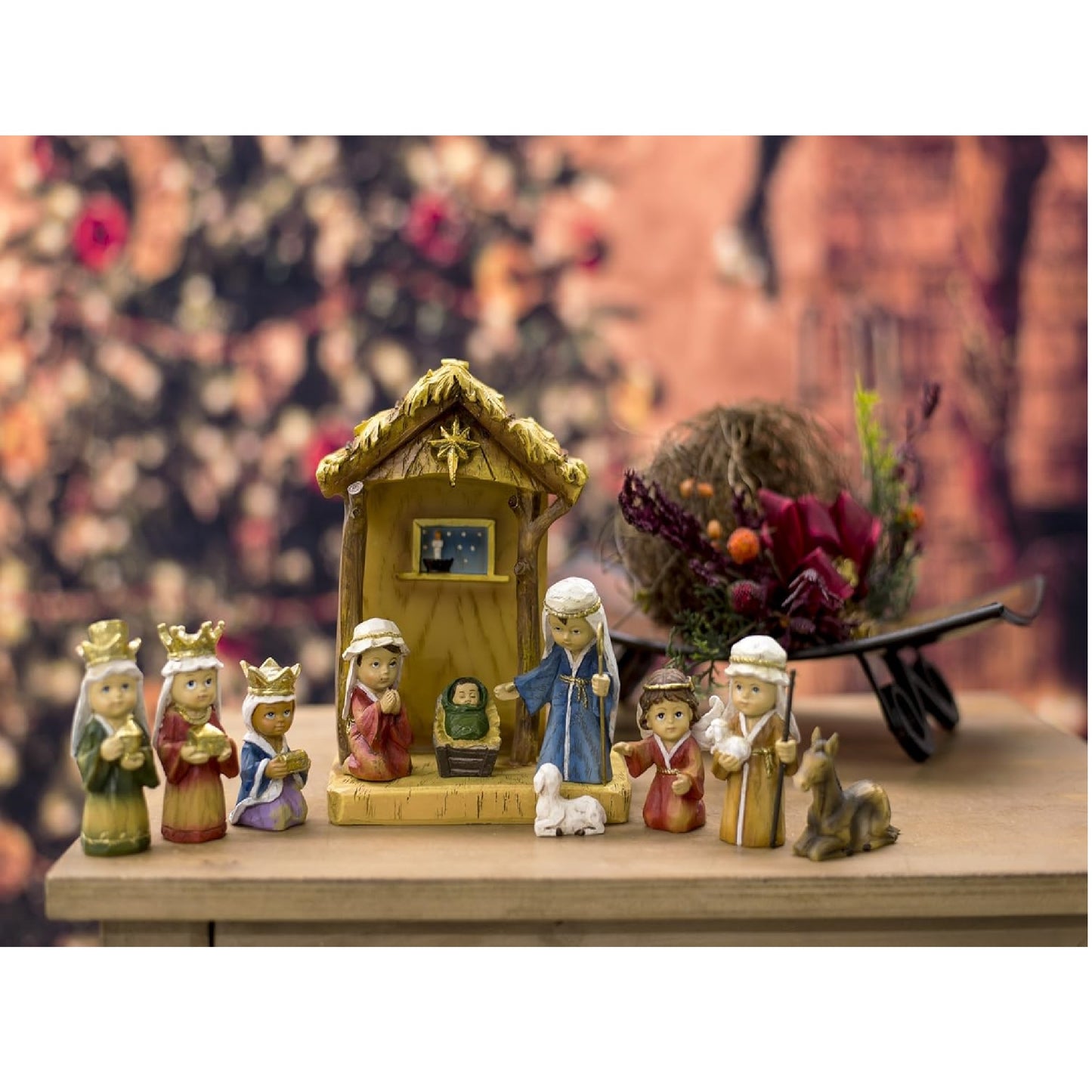 Roman Childrens Nativity Set With Stable