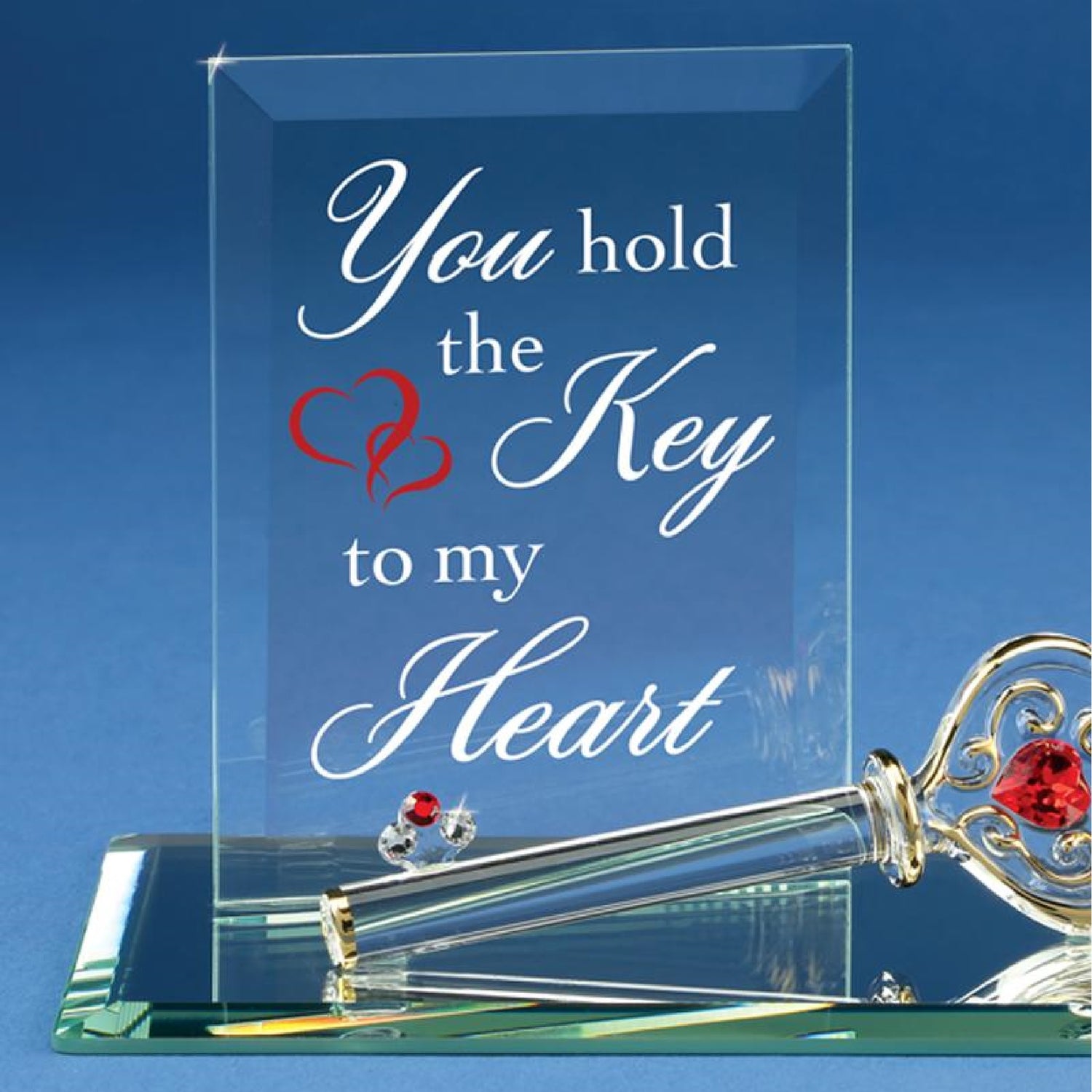 Glass Baron You Hold the Key to My Heart Plaque