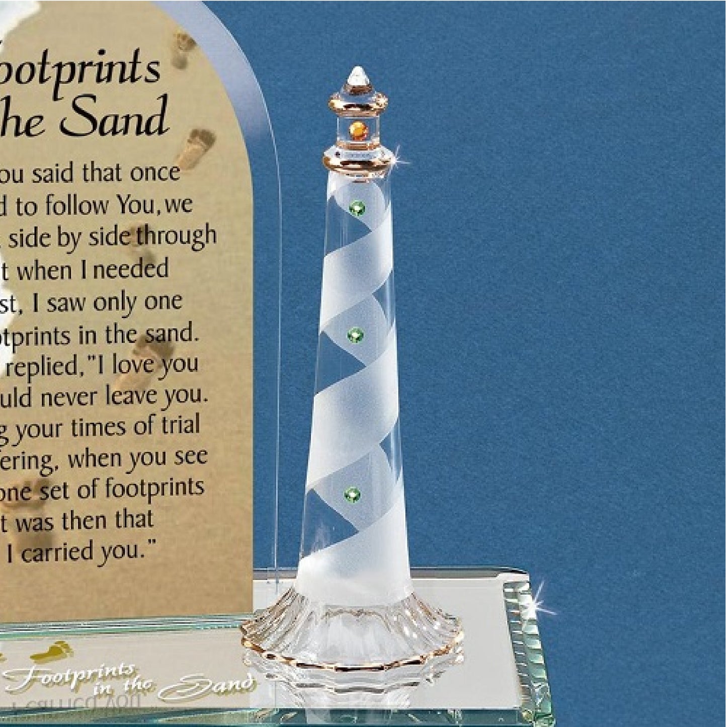 Glass Baron Footprints in the Sand Figurine Plaque