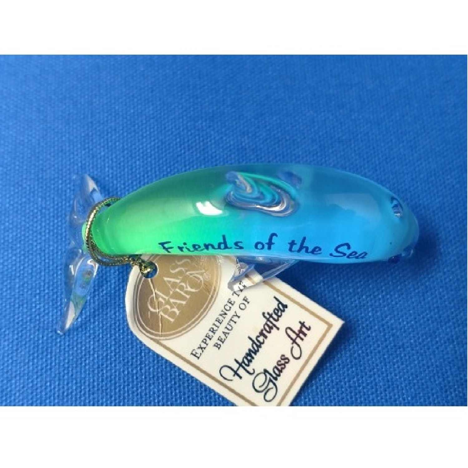 Glass Baron Tiny Dolphin "Friends of the Sea" Clear Glass Figurine
