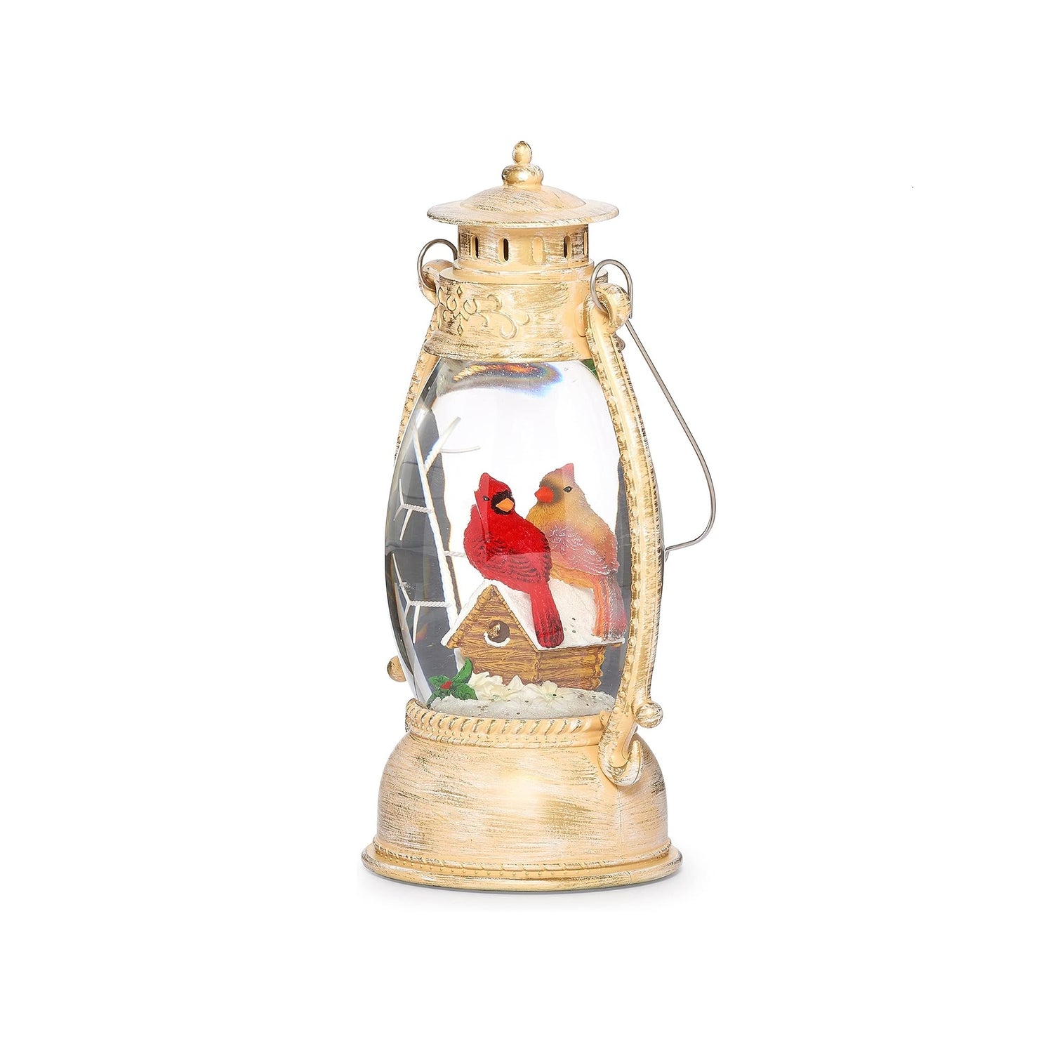 Roman Cardinal Birdhouse LED Swirl Birdhouse Lantern