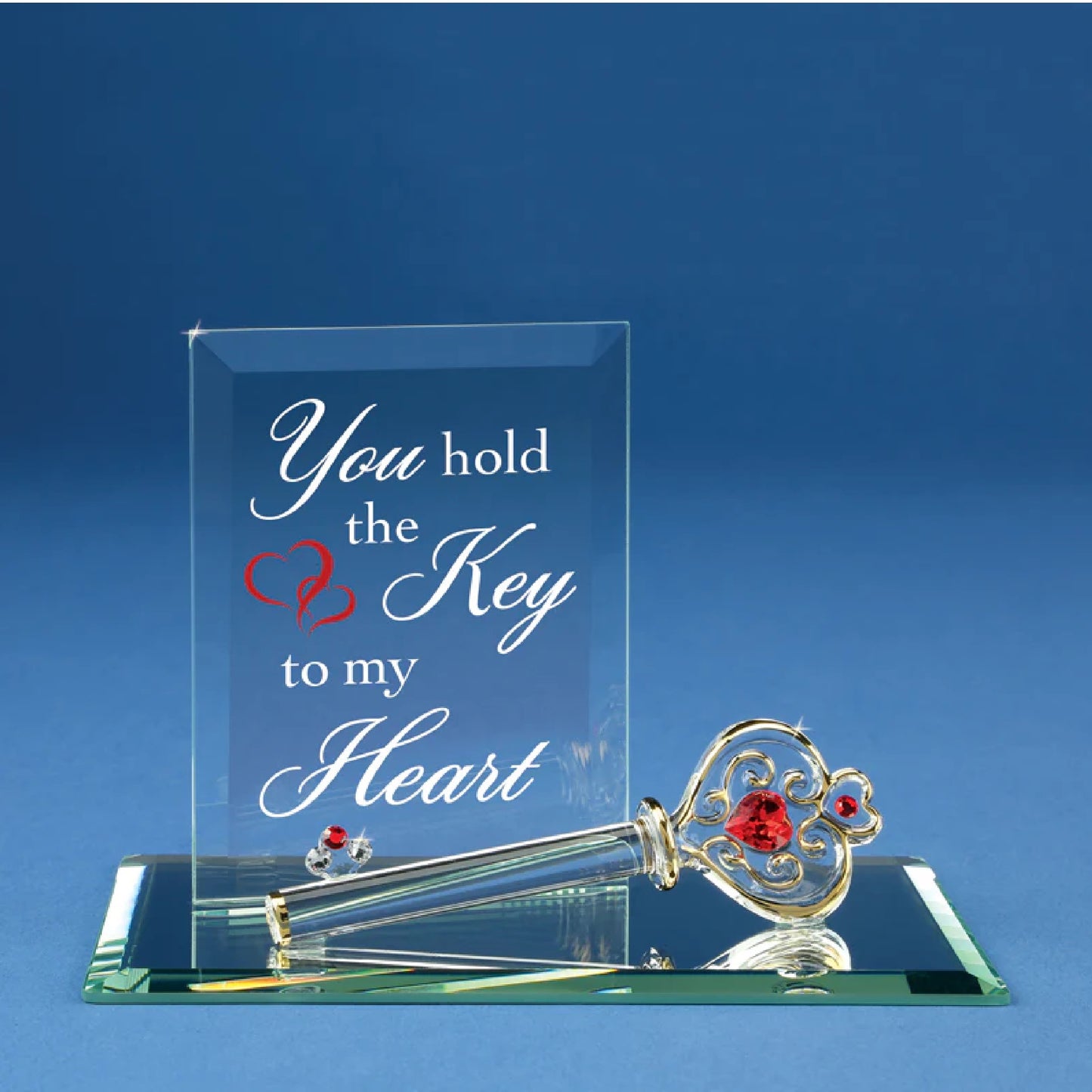 Glass Baron You Hold the Key to My Heart Plaque