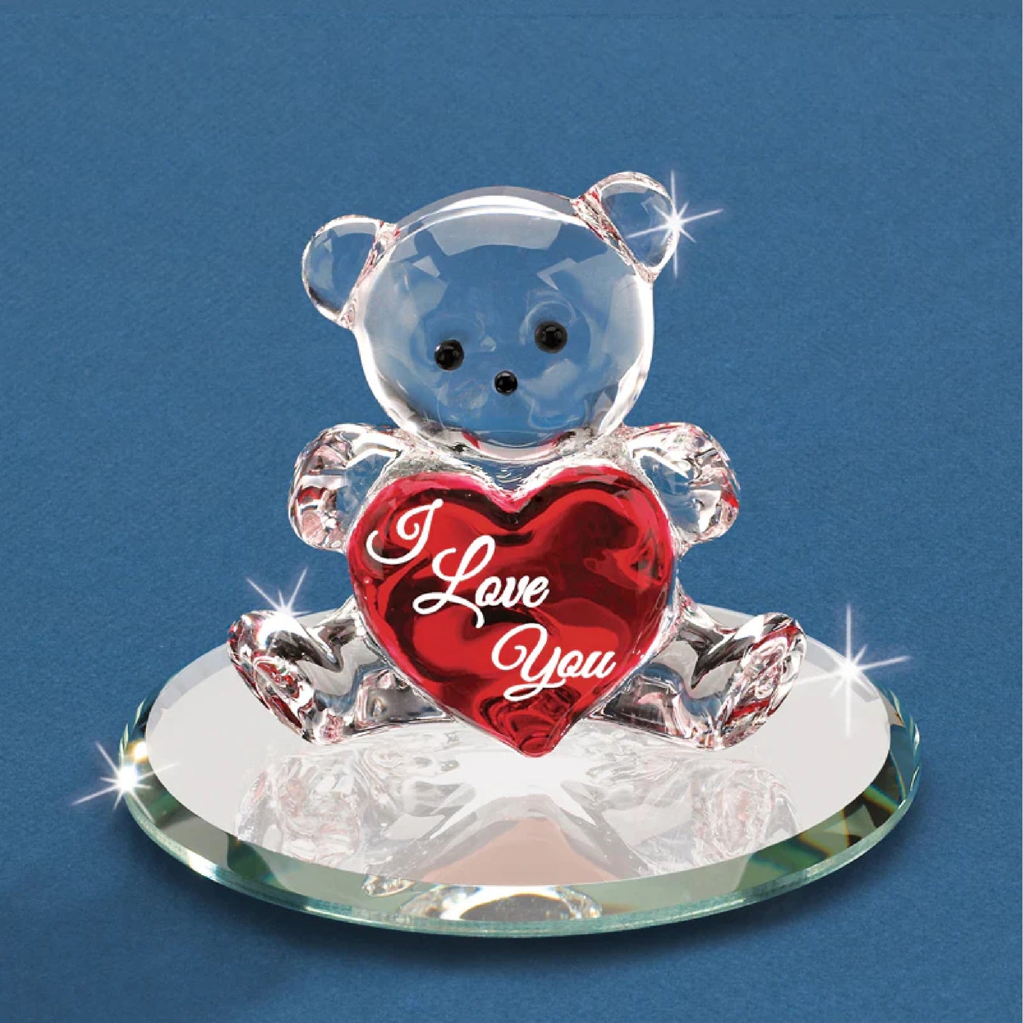 Glass Baron Bear "I Love You" Bear with Heart Figure