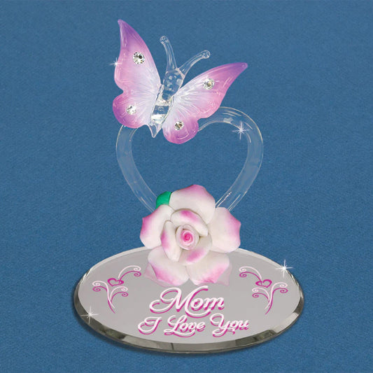 Glass Baron Butterfly "Mom I Love You" Figure