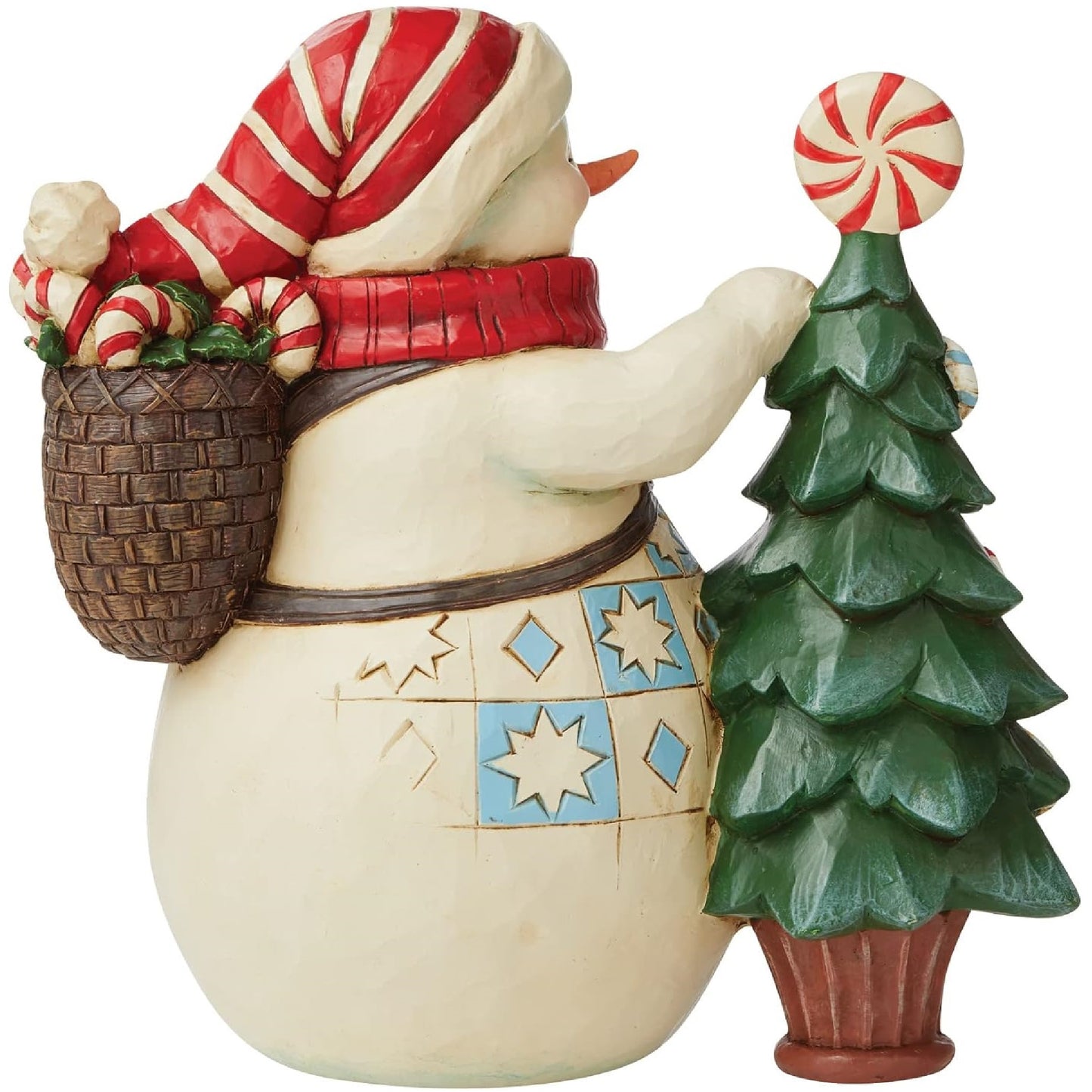 Jim Shore Bonhomme de neige avec Candy Cane Tree Hall marque exclusive « Sweet Christmas Traditions » 