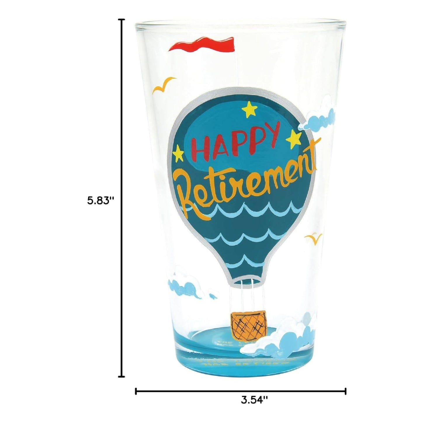 Lolita Happy Retirement Hand-Painted Artisan Beer Pint Glass