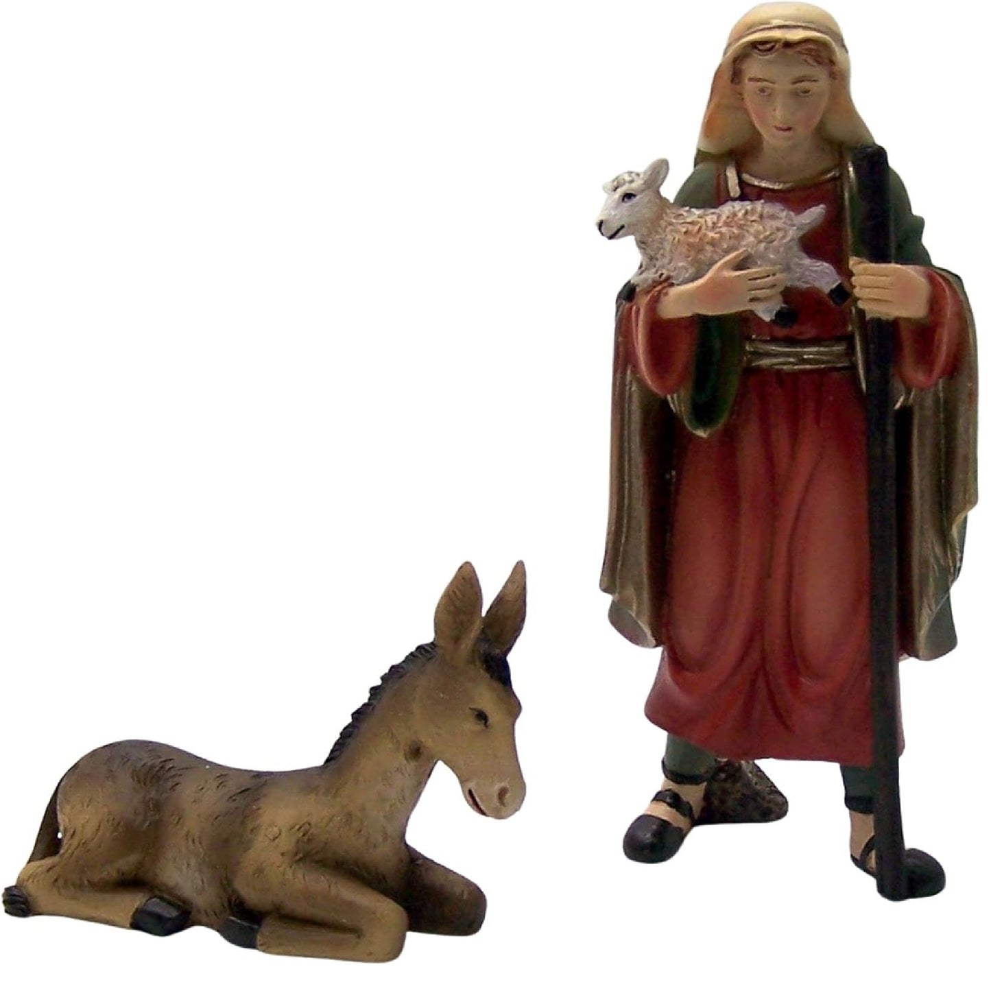 Nativity With Stable Shepherd And Donkey 6 Piece Set