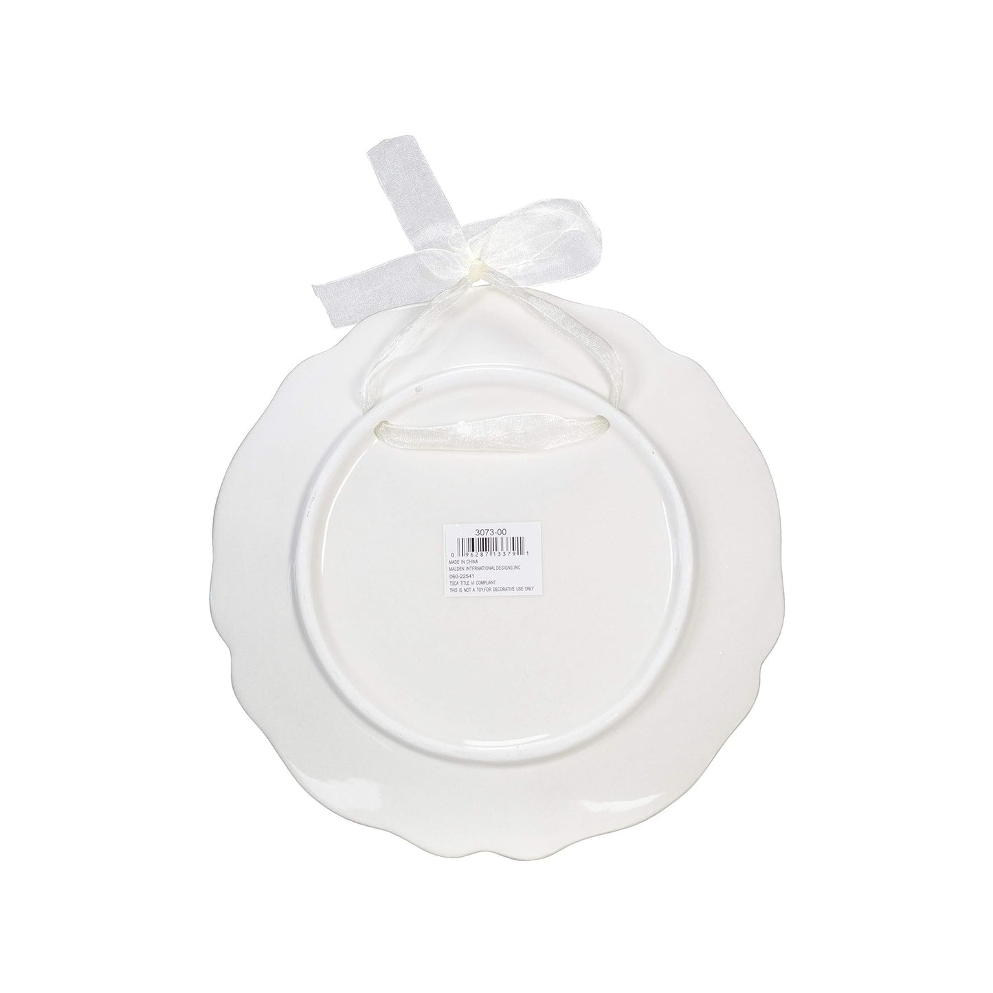 Malden 50th Anniversary Ceramic Plate with Wall Hanging Ribbon