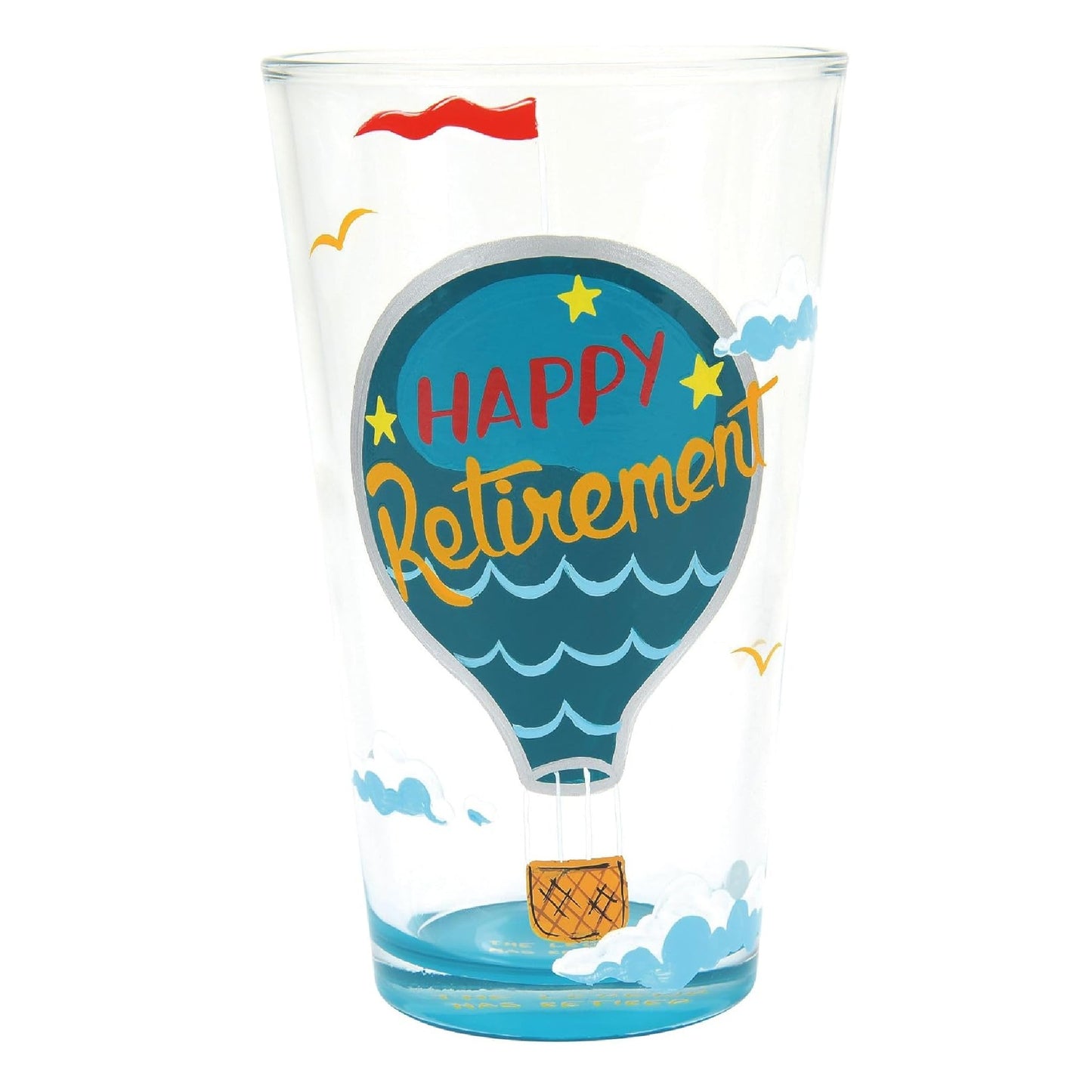 Lolita Happy Retirement Hand-Painted Artisan Beer Pint Glass