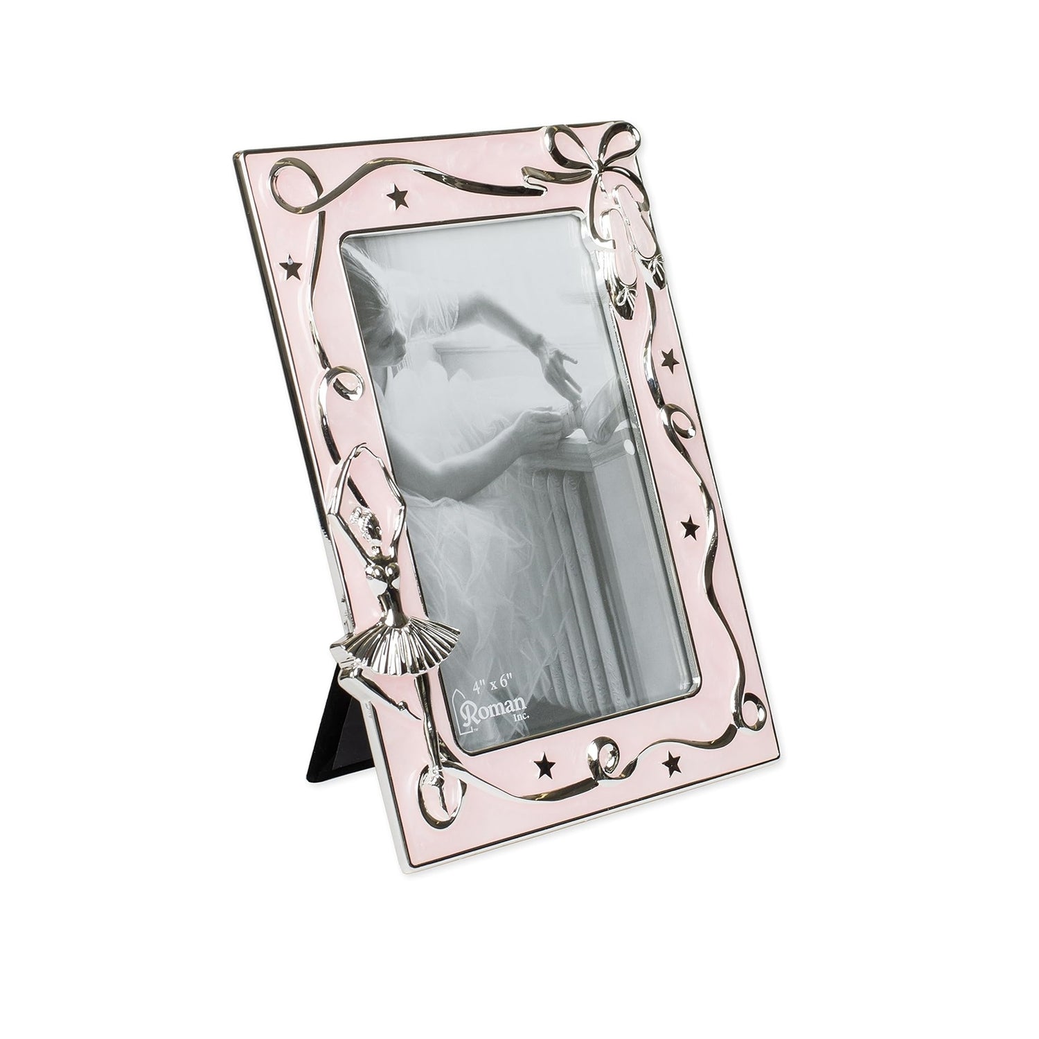 Roman Pink and Silver Ballet Picture Frame, 4x6